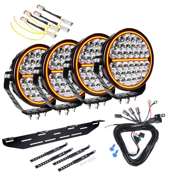 Auxiliary light STRANDS Siberia Night Ranger 9 - Round / 23 cm / 170W, 4 pcs - Complete package afbeelding 1
