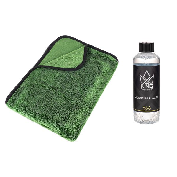 Kuivausliina King Carthur Green Jade - 60x90 cm / 600 g/m² / Mikrokuitu, 1 kpl + Mikrokuituliinojen pesuaine