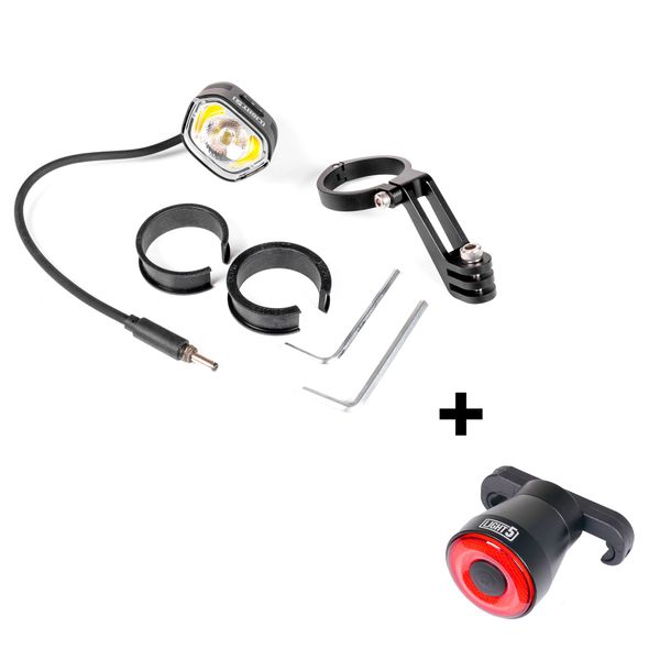 Elsykkellykt Light5 EB1000 - 1000 lm / Bafang, Frontlykt (male) + Light5 Blib Baklykt