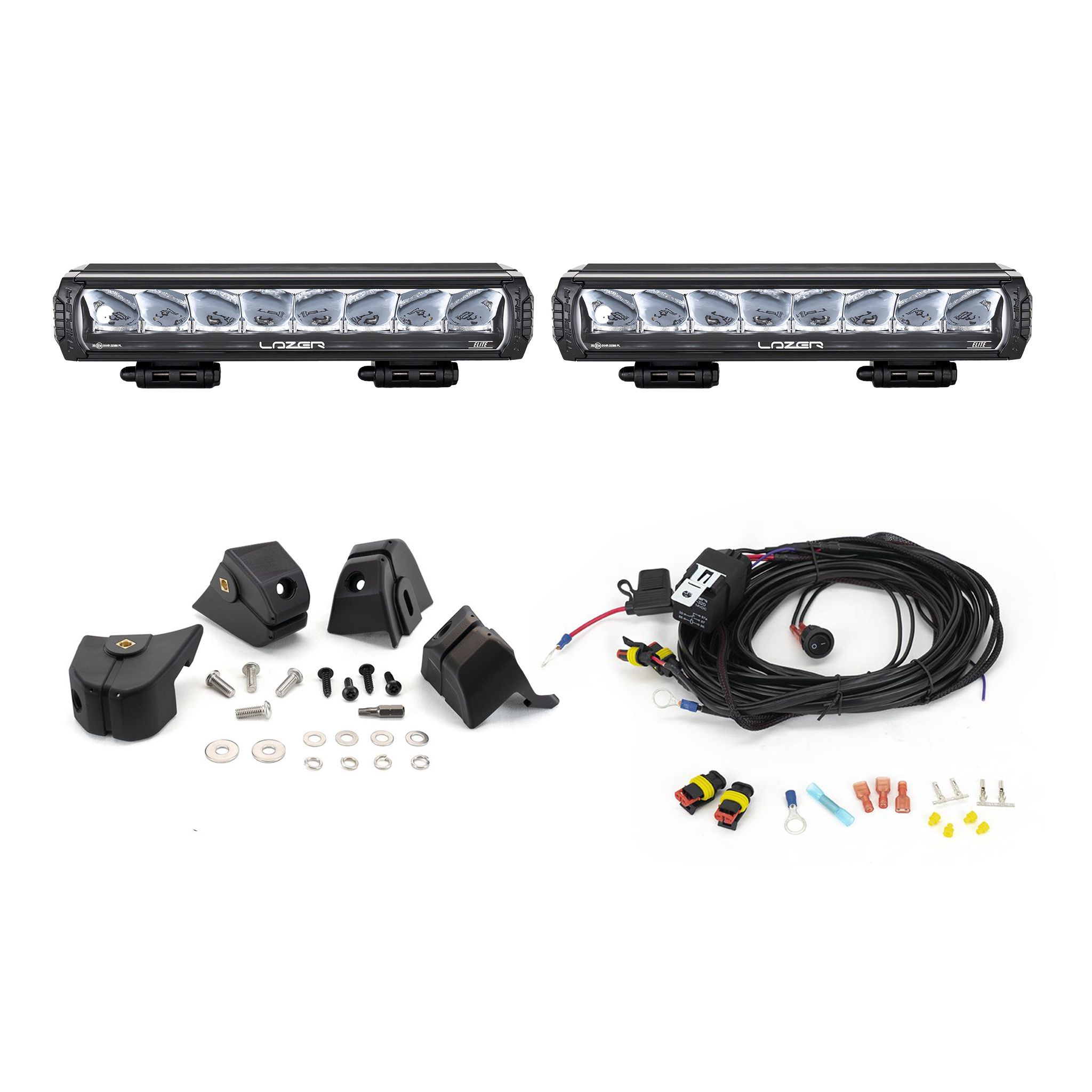 Auxiliary light kit Chevrolet Silverado 2500/3500 LT (2020-2023), 2 x Lazer Triple-R 1000, 2 x Lazer Triple-R 1000 Elite GEN2 afbeelding