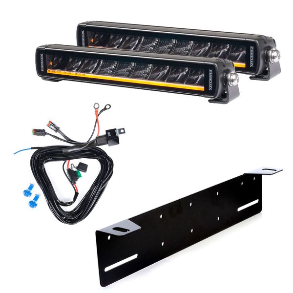 Led bar PURELUX Black X-Slim S250 - Straight / 25 cm / 45W / Ref. 20, 2 pcs - Complete set (Underside mounting) afbeelding