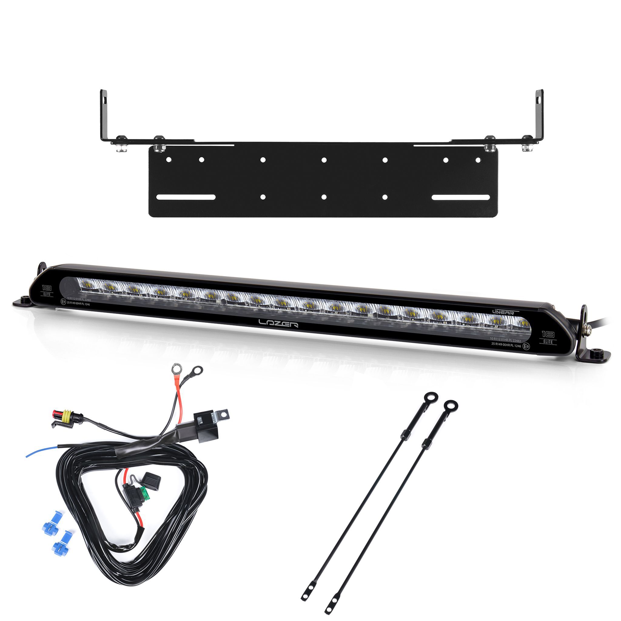 Led bar Lazer Linear 18 Elite (Double E-Mark) - Straight / 53 cm / 130W, 1 pc - Complete package with adjustable mounting afbeelding