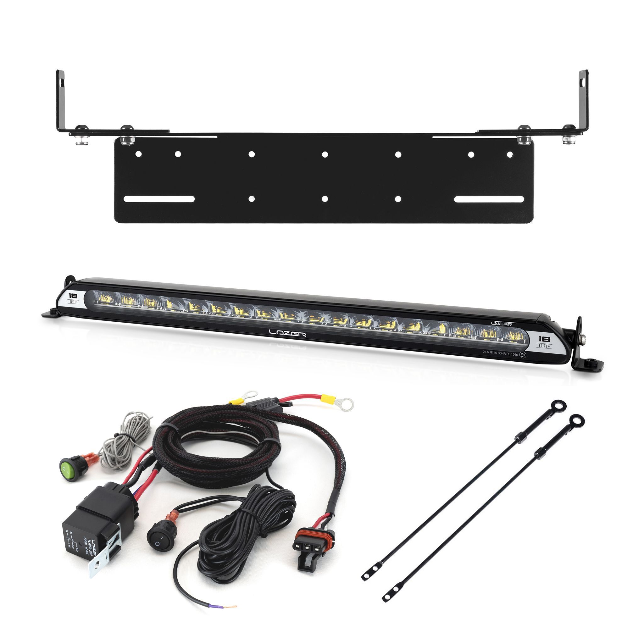 Led bar Lazer Linear 18 Elite+ - Straight / 53 cm / 190W / Ref. 27.5, 1 pc - Complete set with flush mounting bracket afbeelding