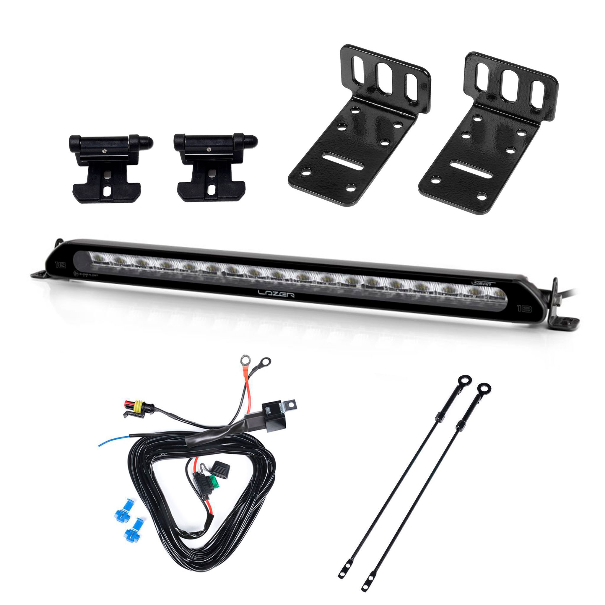 Lisävalo Lazer Linear 18 - Suora / 53 cm / 63W / Ref. 30, 1 kpl - Täydellinen setti kilpitelineellä