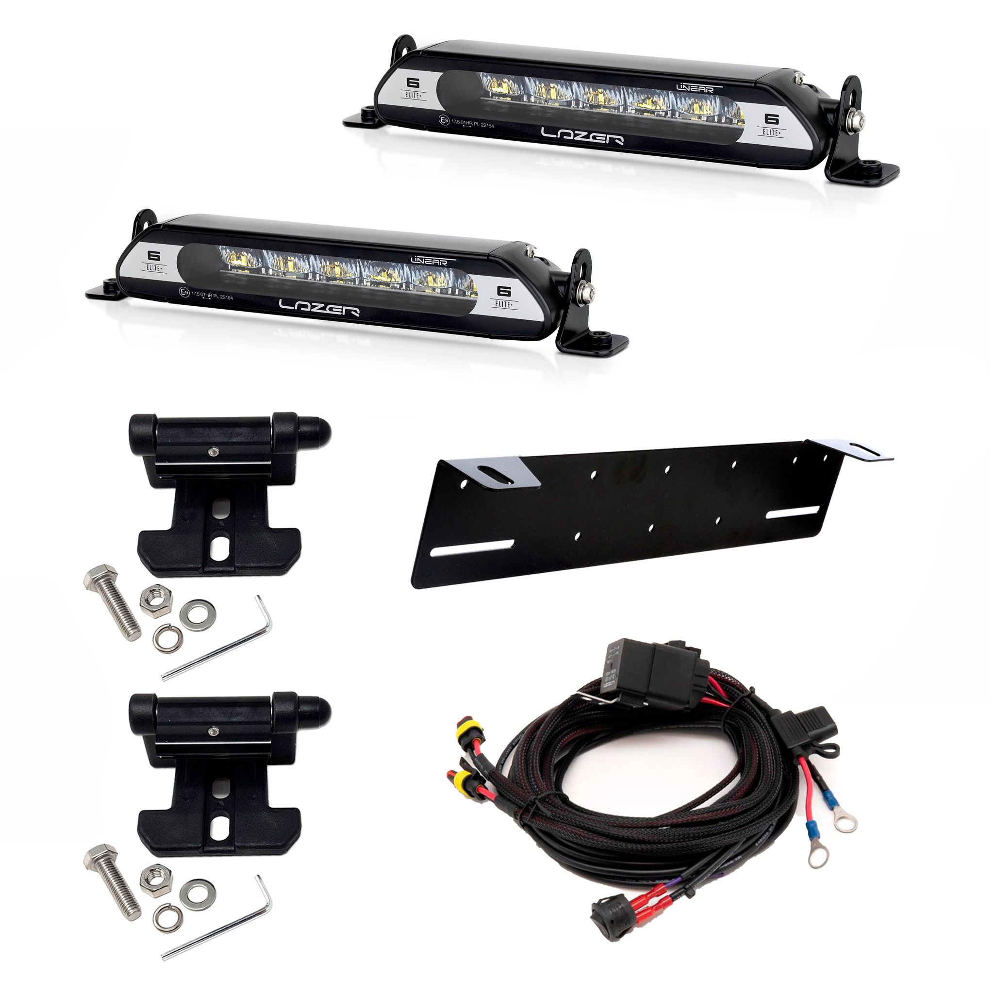 Led bar Lazer Linear 6 Elite+ - Straight / 23 cm / 69W / Ref. 17.5, 2 pcs - Complete set afbeelding