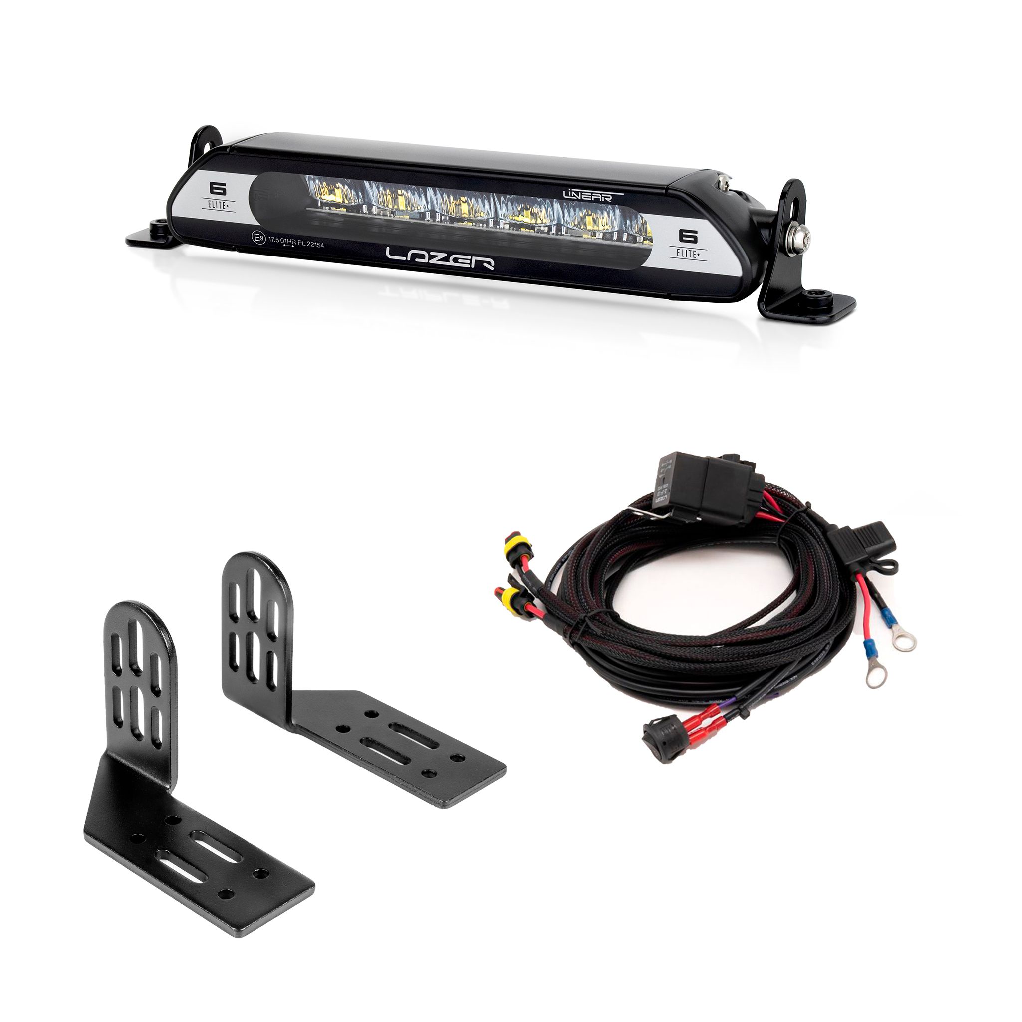 Led bar Lazer Linear 6 Elite+ - Straight / 23 cm / 69W / Ref. 17.5, 1 pc - Complete set (End mount) afbeelding