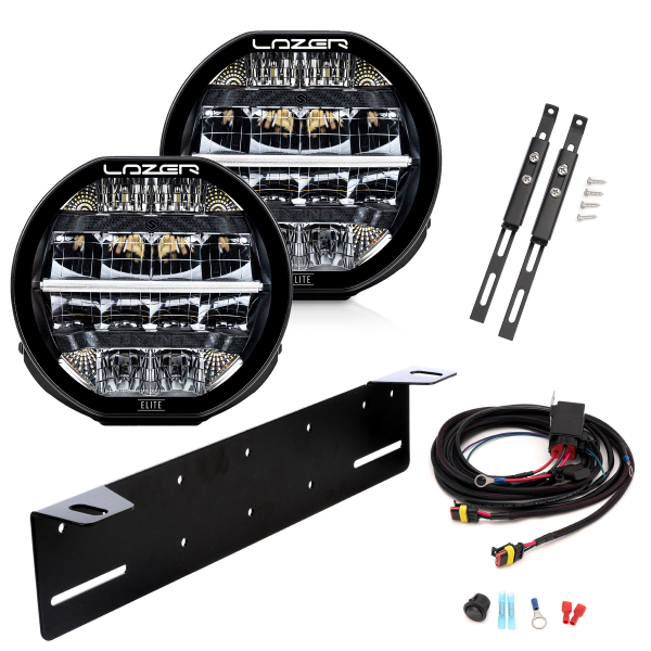 Ekstralys LAZER Sentinel 7 Elite Parklight - Rund / 18 cm / 116W, 2 stk - Komplett sett