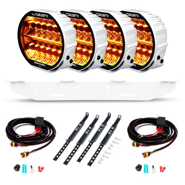 Auxiliary light Lazer Sentinel 9 Elite Gen2 White - Round / 23 cm / 145W / Ref. 20, 4 pcs - Complete set afbeelding 1