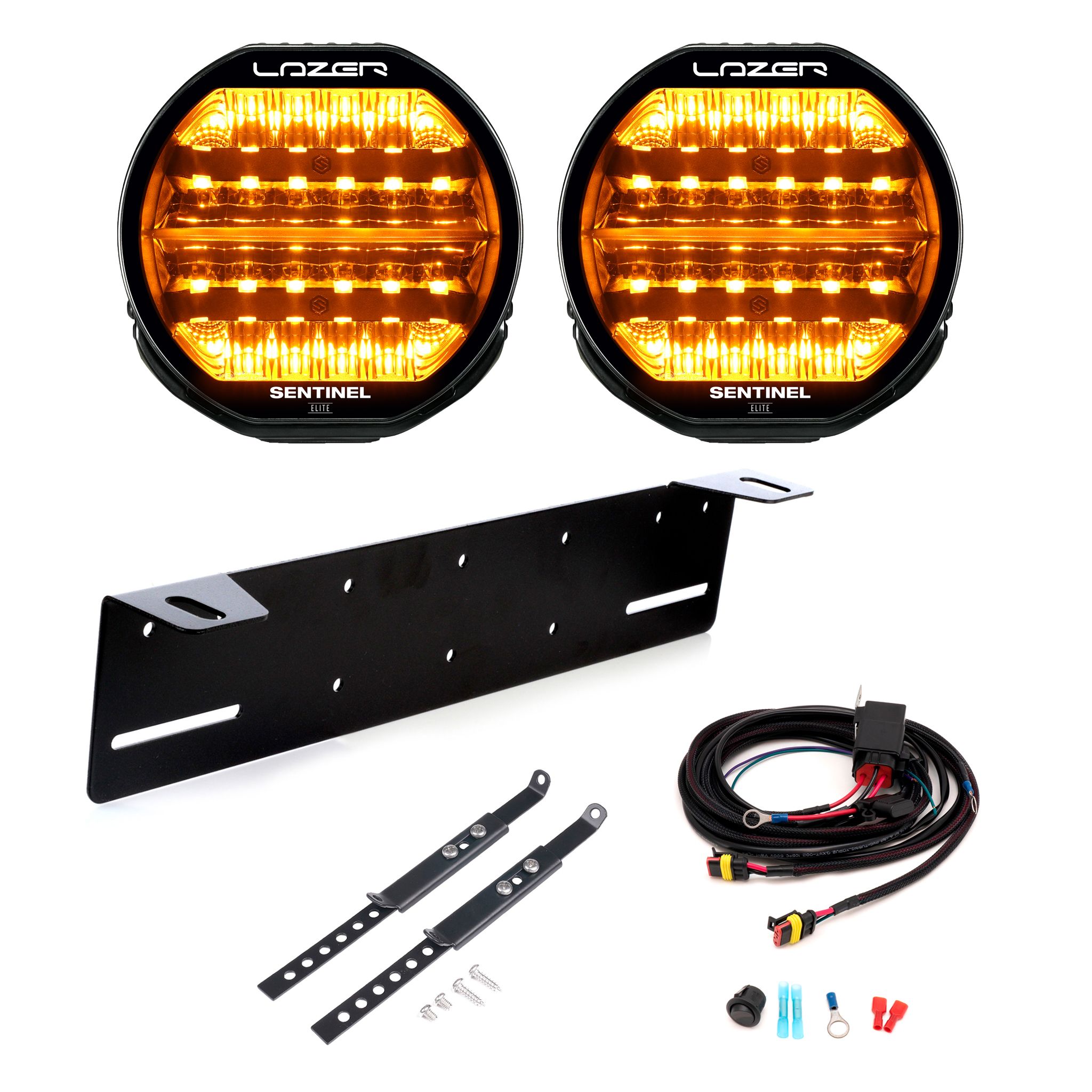 Auxiliary light Lazer Sentinel 9 Elite Gen2 - Round / 23 cm / 145W / Ref. 20, 2 pcs - Complete set afbeelding