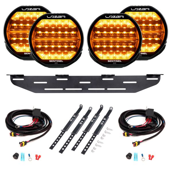 Auxiliary light Lazer Sentinel 9 Elite Gen2 - Round / 23 cm / 145W / Ref. 20, 4 pcs - Complete set afbeelding 1