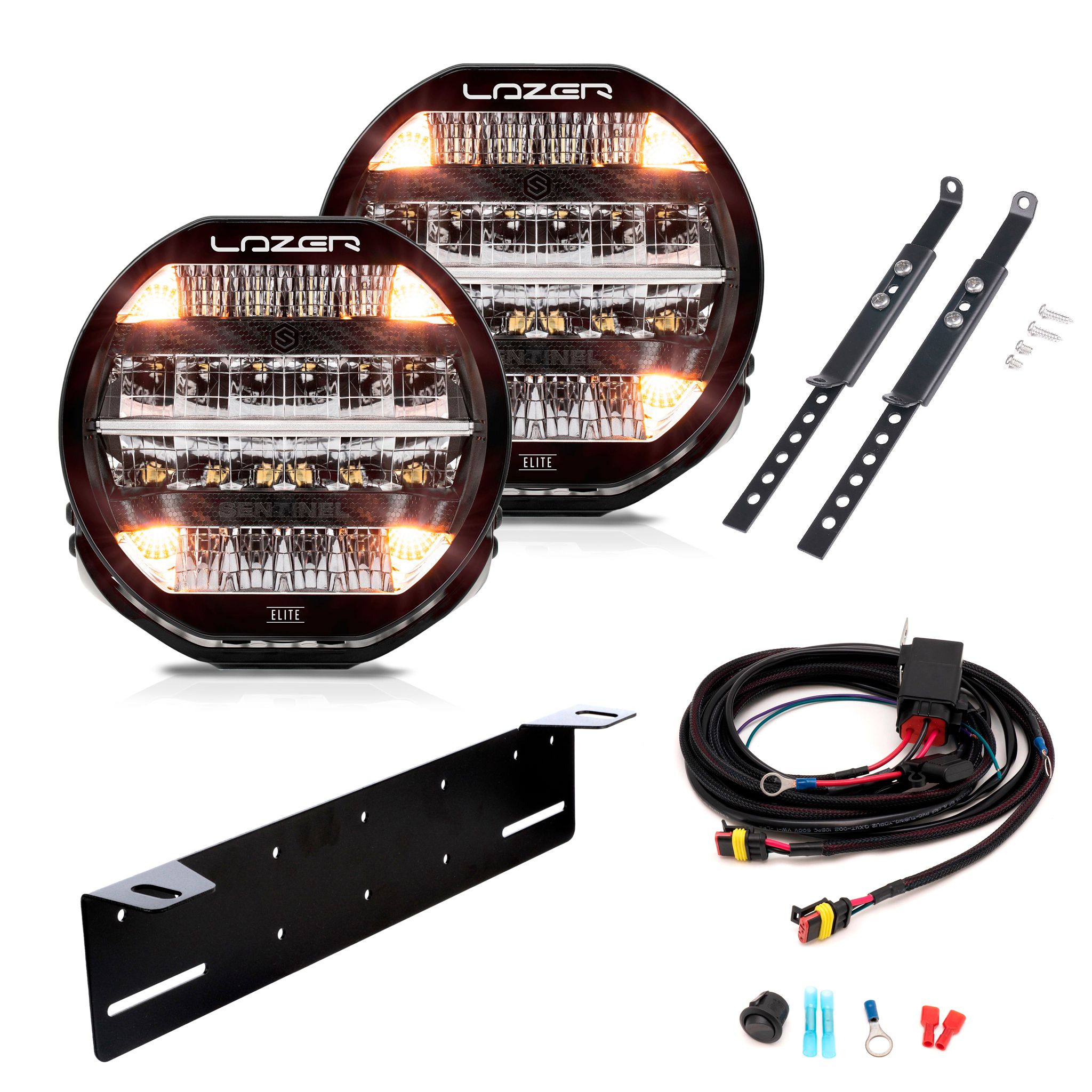 Auxiliary light Lazer Sentinel 9 Elite Parklight - Round / 23 cm / 145 W / Ref. 20, 2 pcs - Complete package afbeelding