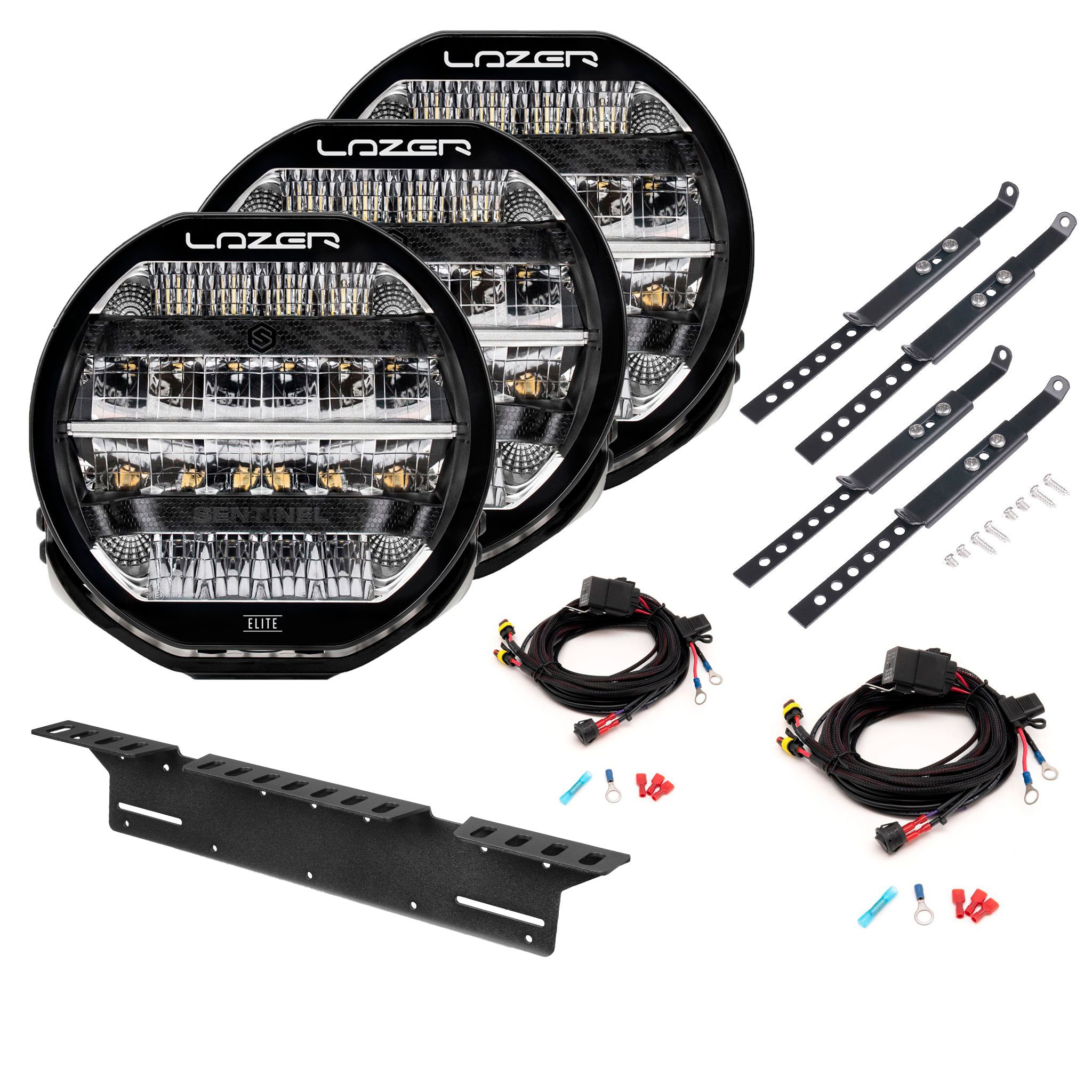 Auxiliary light Lazer Sentinel 9 Elite - Round / 23 cm / 145 W, 3 pcs - Complete package afbeelding