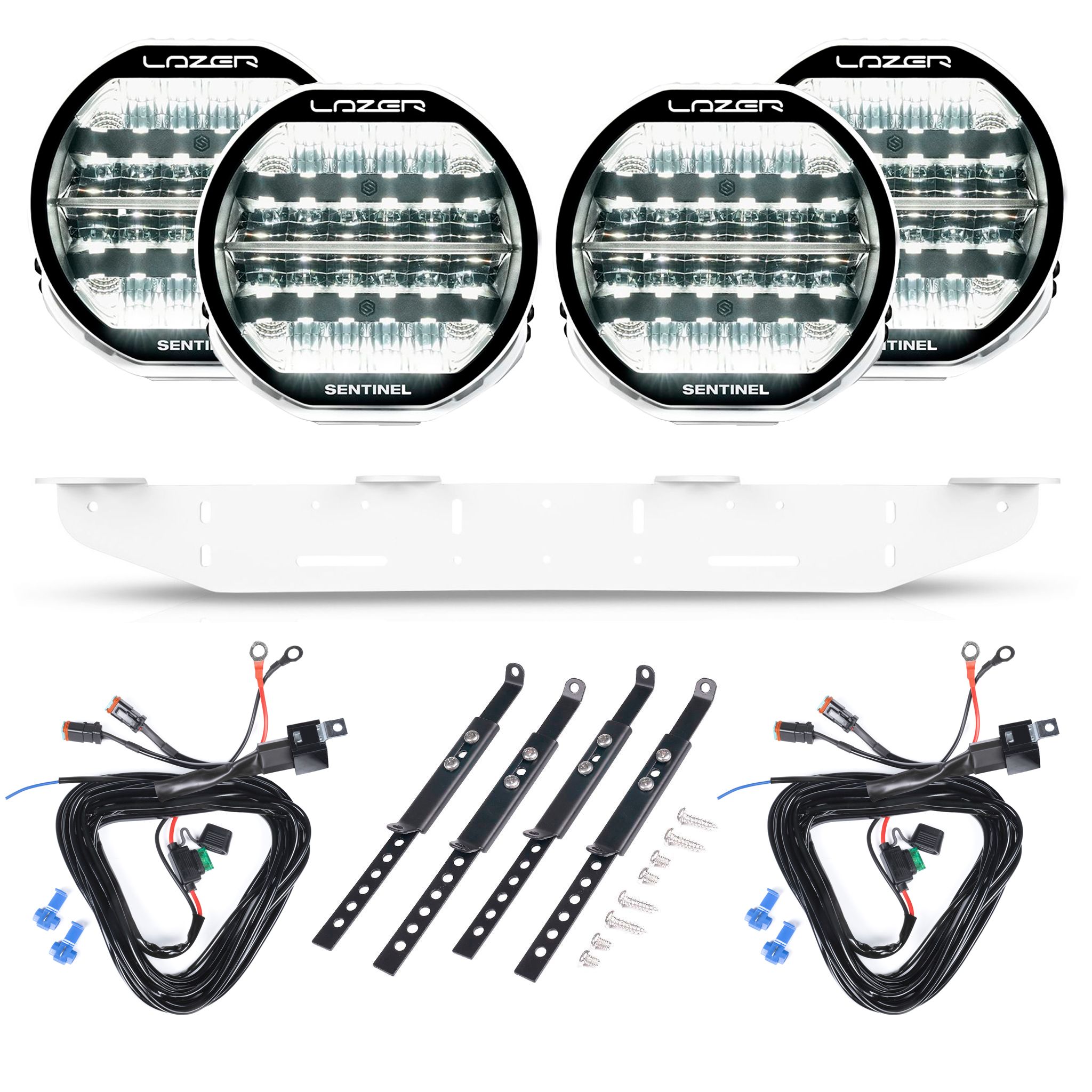 Auxiliary light Lazer Sentinel 9 Highline Beacon White - Round / 23 cm / 130W / Ref. 12.5, 4 pcs - Complete set afbeelding