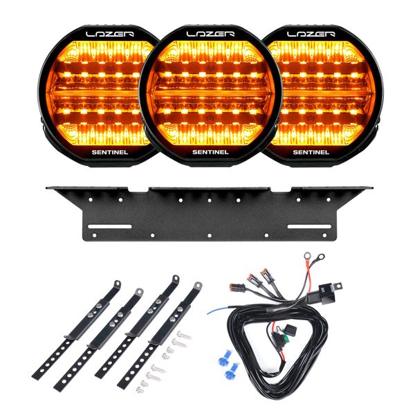 Auxiliary light Lazer Sentinel 9 Highline Beacon - Round / 23 cm / 130W / Ref. 12.5, 3 pcs - Complete set afbeelding