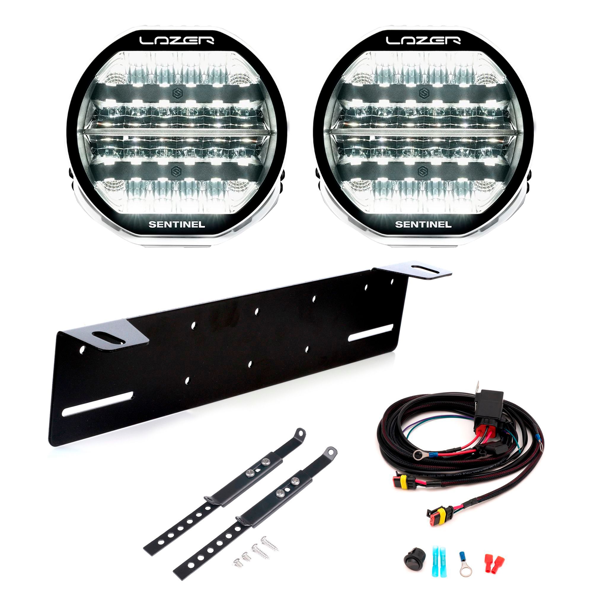 Auxiliary light Lazer Sentinel 9 Highline White - Round / 23 cm / 130W / Ref. 12.5, 2 pcs - Complete set afbeelding