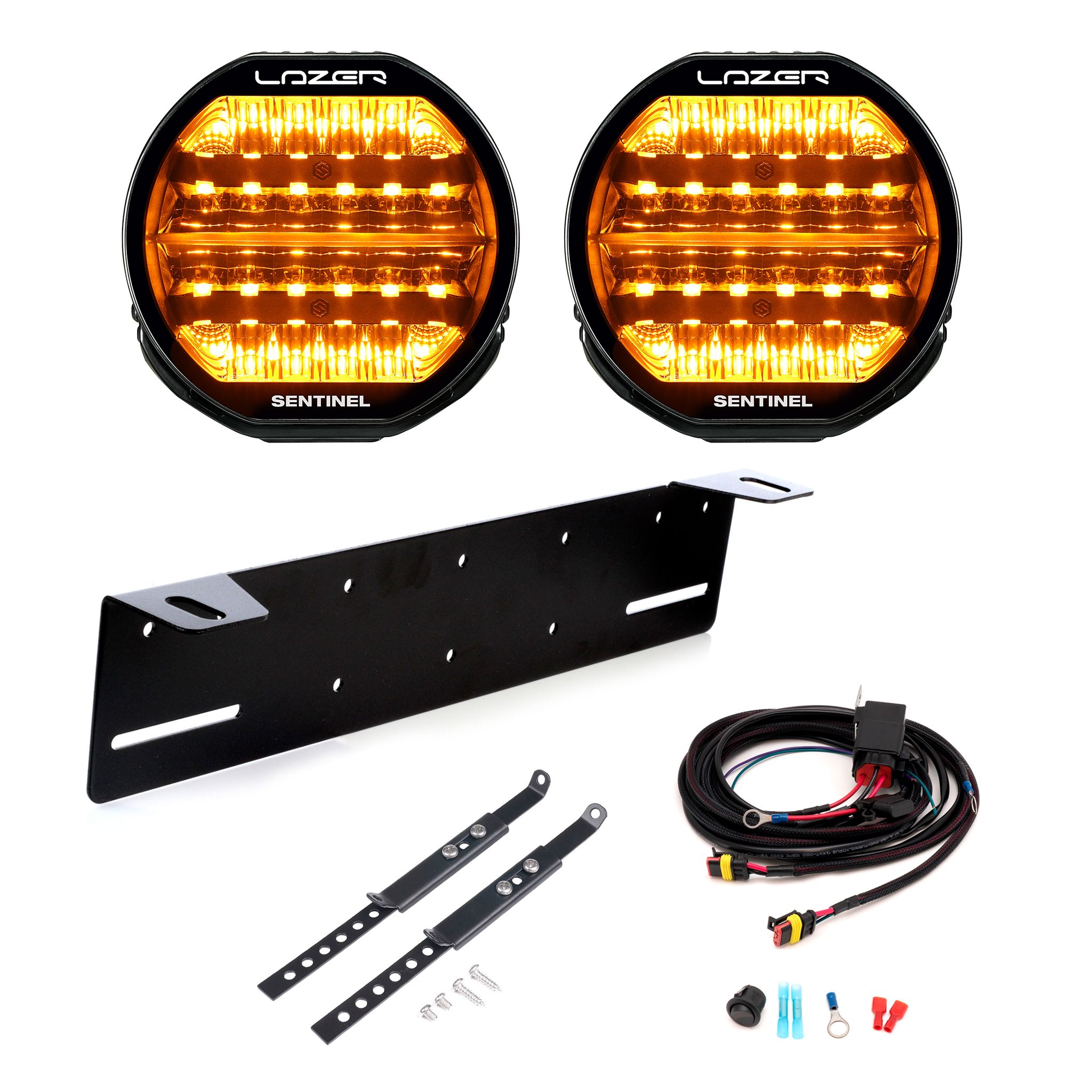 Auxiliary light Lazer Sentinel 9 Highline - Round / 23 cm / 130W / Ref. 12.5, 2 pcs - Complete set afbeelding