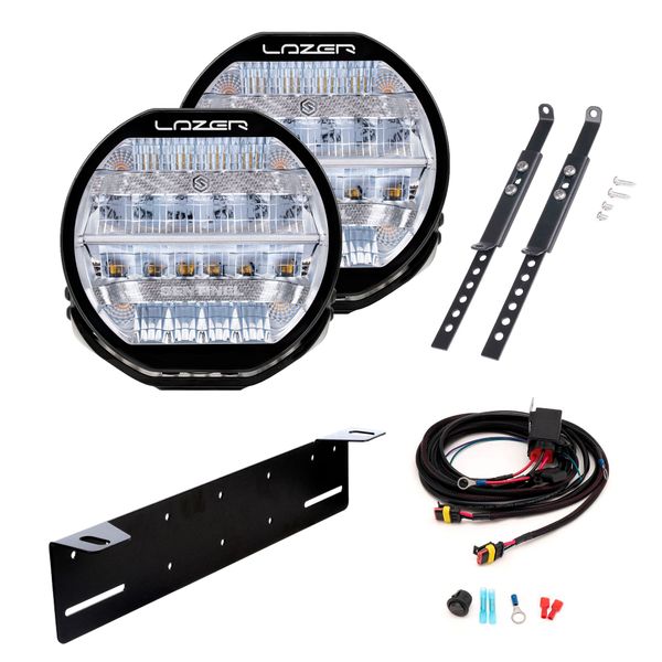 Auxiliary light Lazer Sentinel 9 Standard Chrome - Round / 23 cm / 87 W, 2 pcs - Complete package afbeelding 1