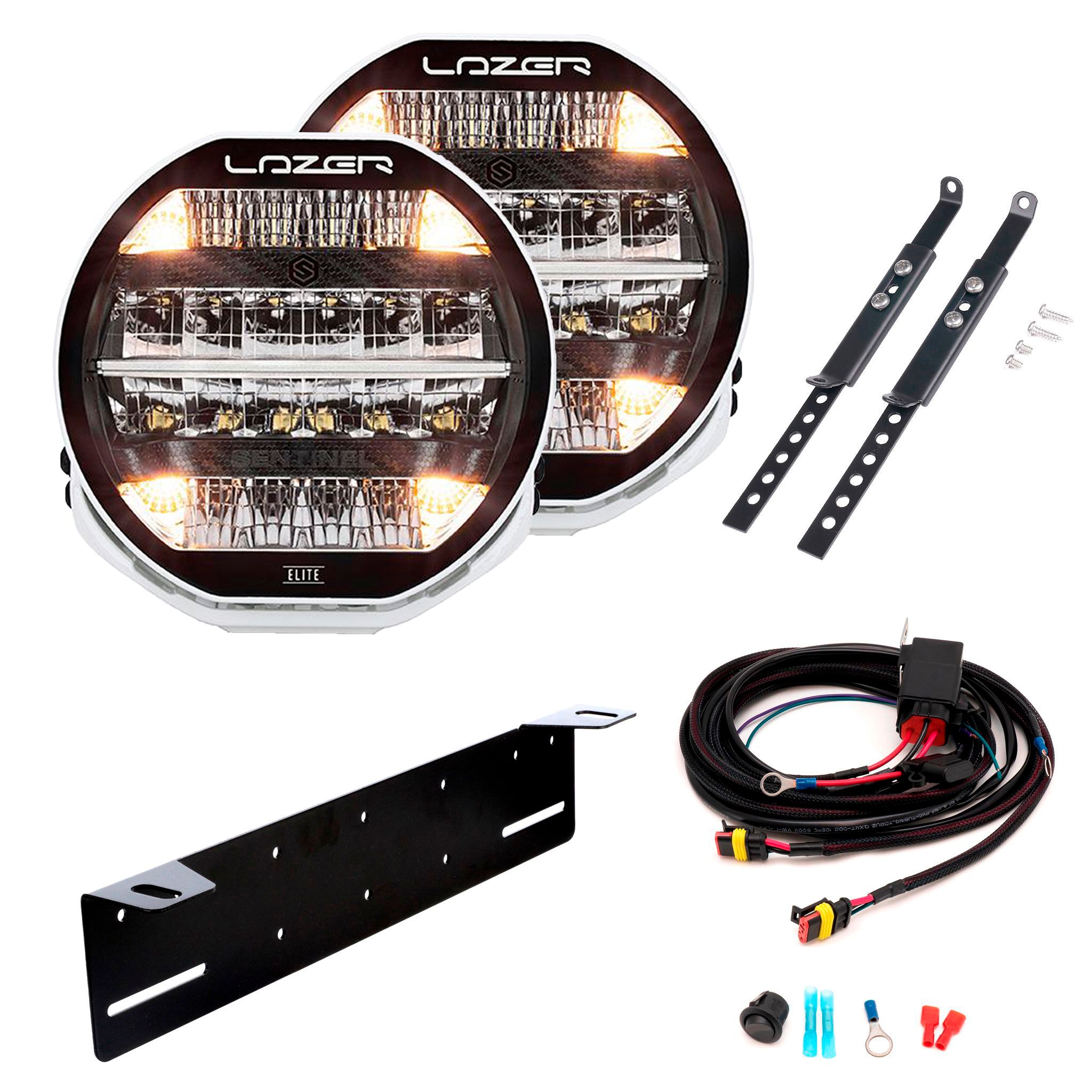 Auxiliary light Lazer Sentinel 9 Elite Parklight White - Round / 23 cm / 145W / Ref. 20, 2 pcs - Complete set afbeelding