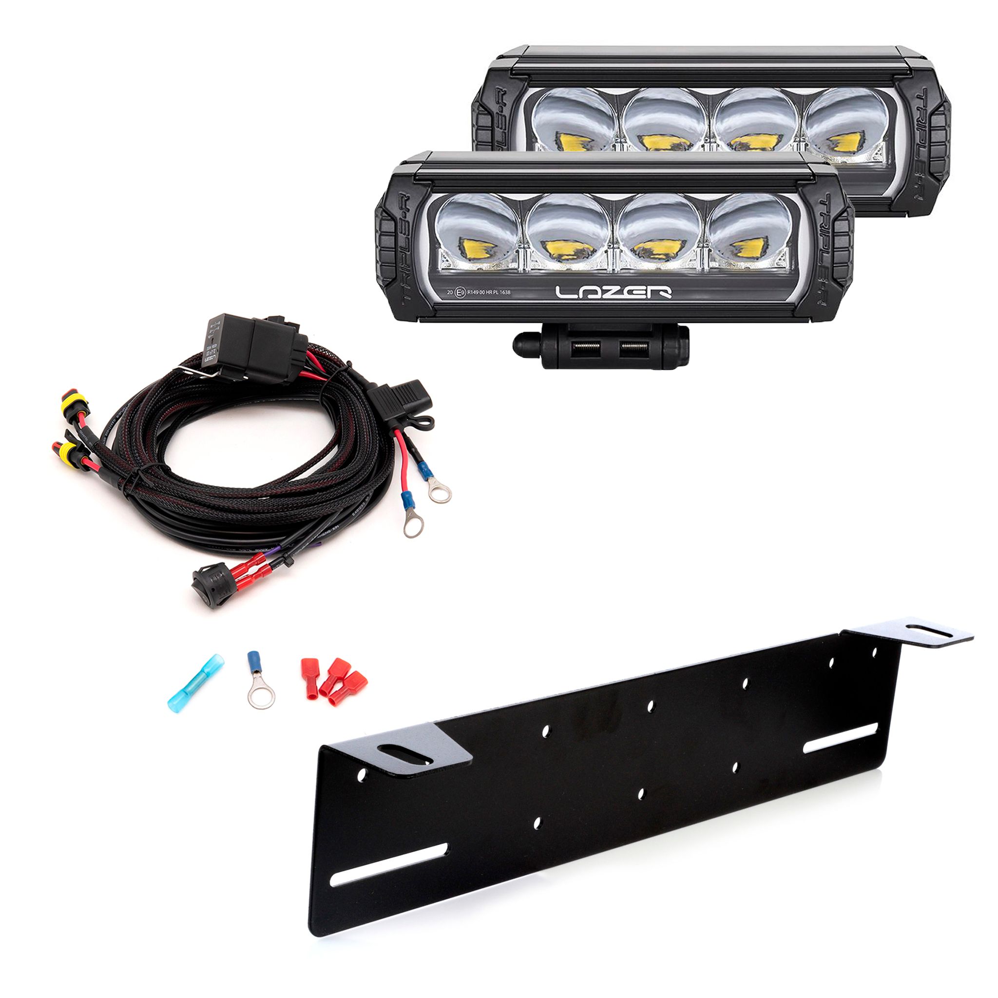 Led bar Lazer Triple-R 750 GEN2 Wide - Straight / 23 cm / 44W / Ref. 20, 2 pcs - Complete set afbeelding