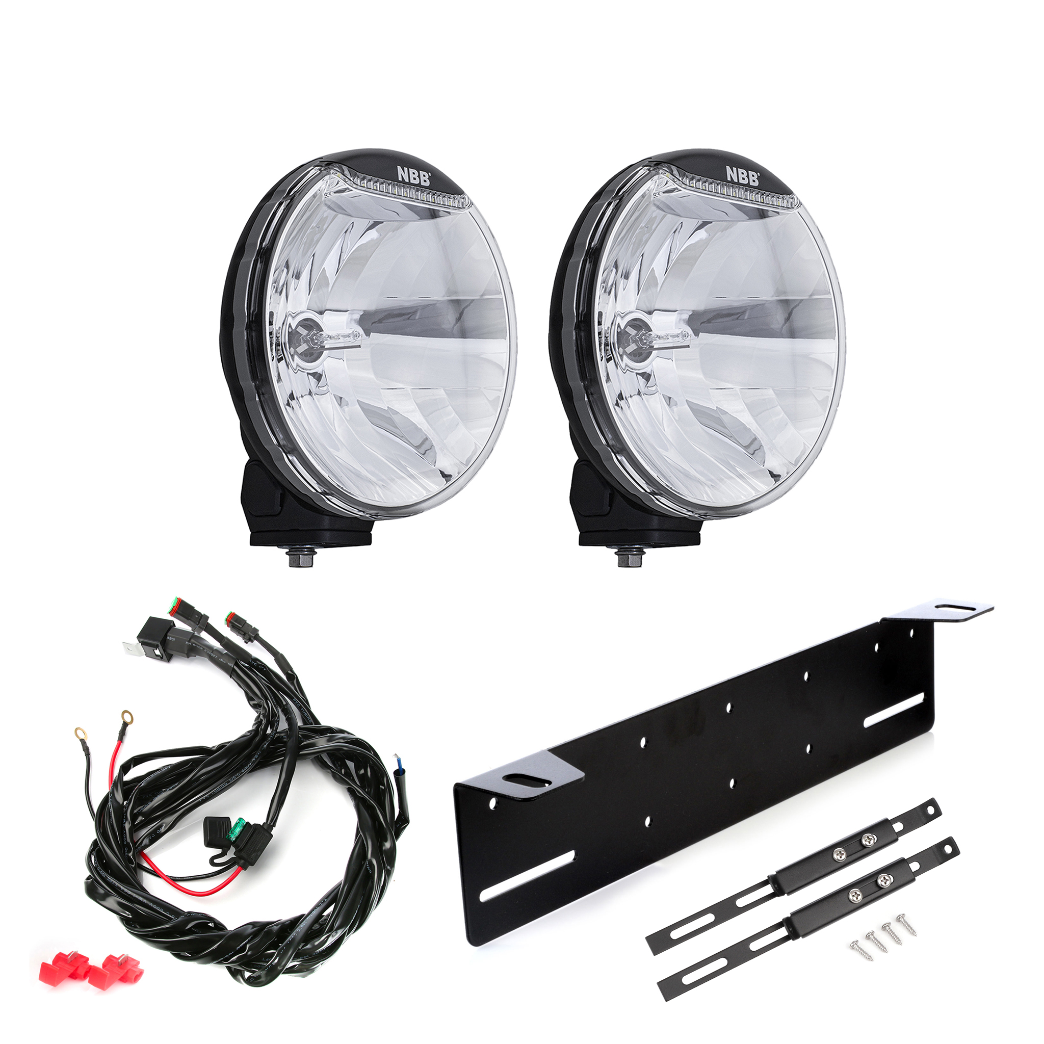 Extraljus NBB Alpha 225 Xenon 24V Pencil - Rund / 23 cm / 35W, 2 st - Komplett paket