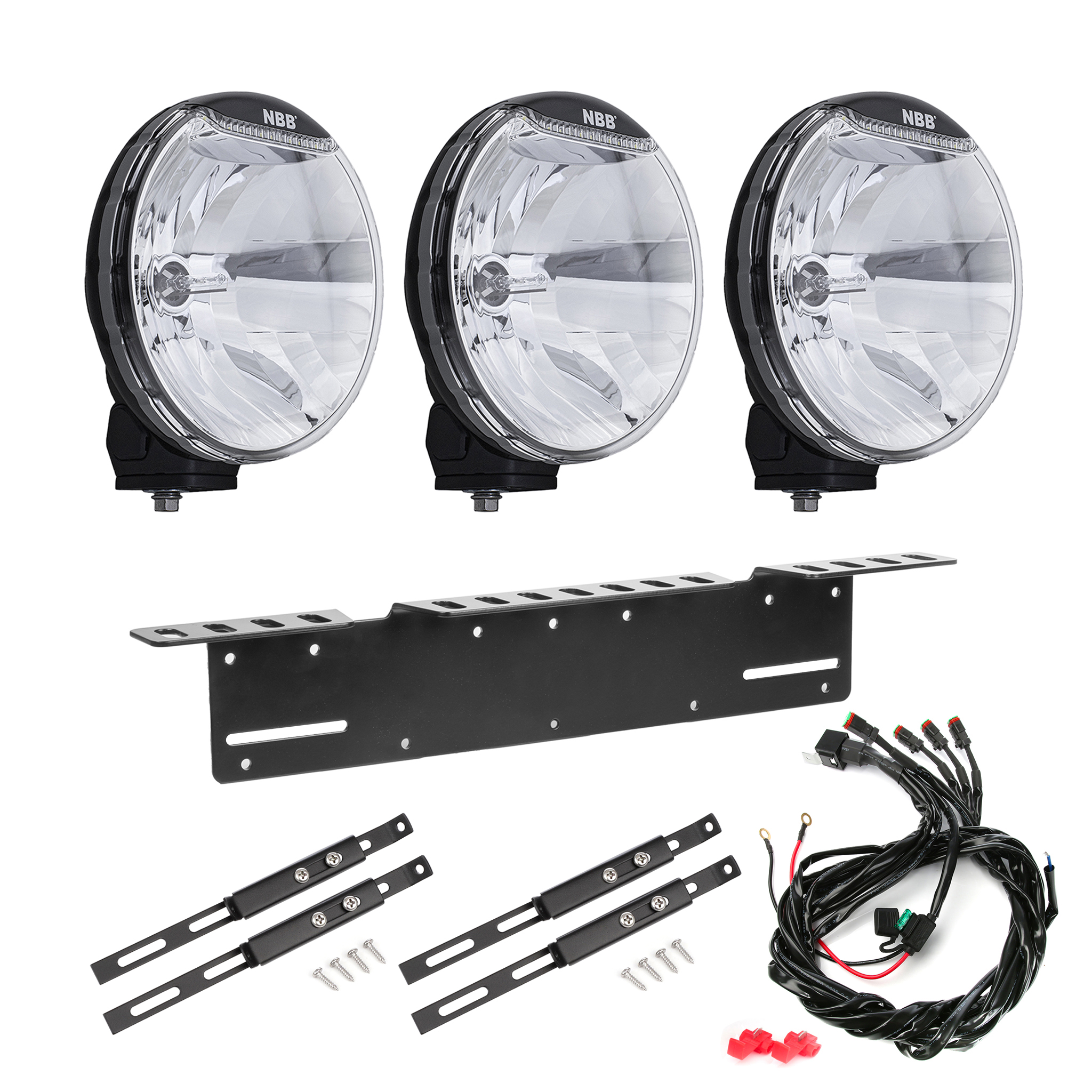 Extraljus NBB Alpha 225 Xenon 24V Pencil - Rund / 23 cm / 35W, 3 st - Komplett paket