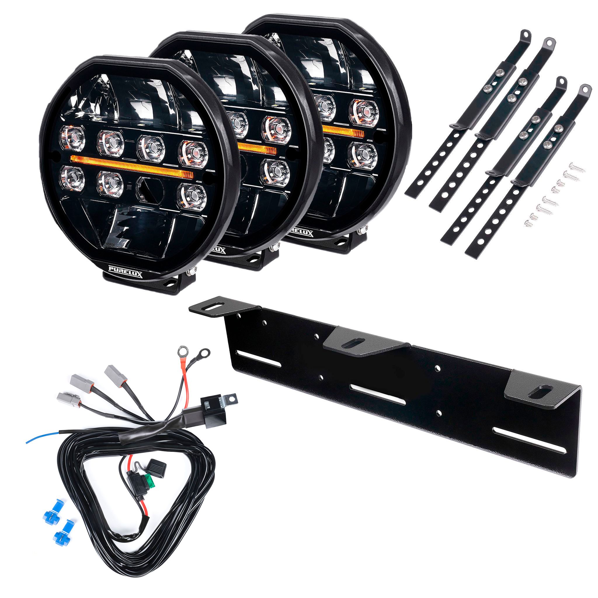 Auxiliary light Purelux 7200 - Round / 18 cm / 108W / Ref. 25, 3 pcs - Complete set afbeelding