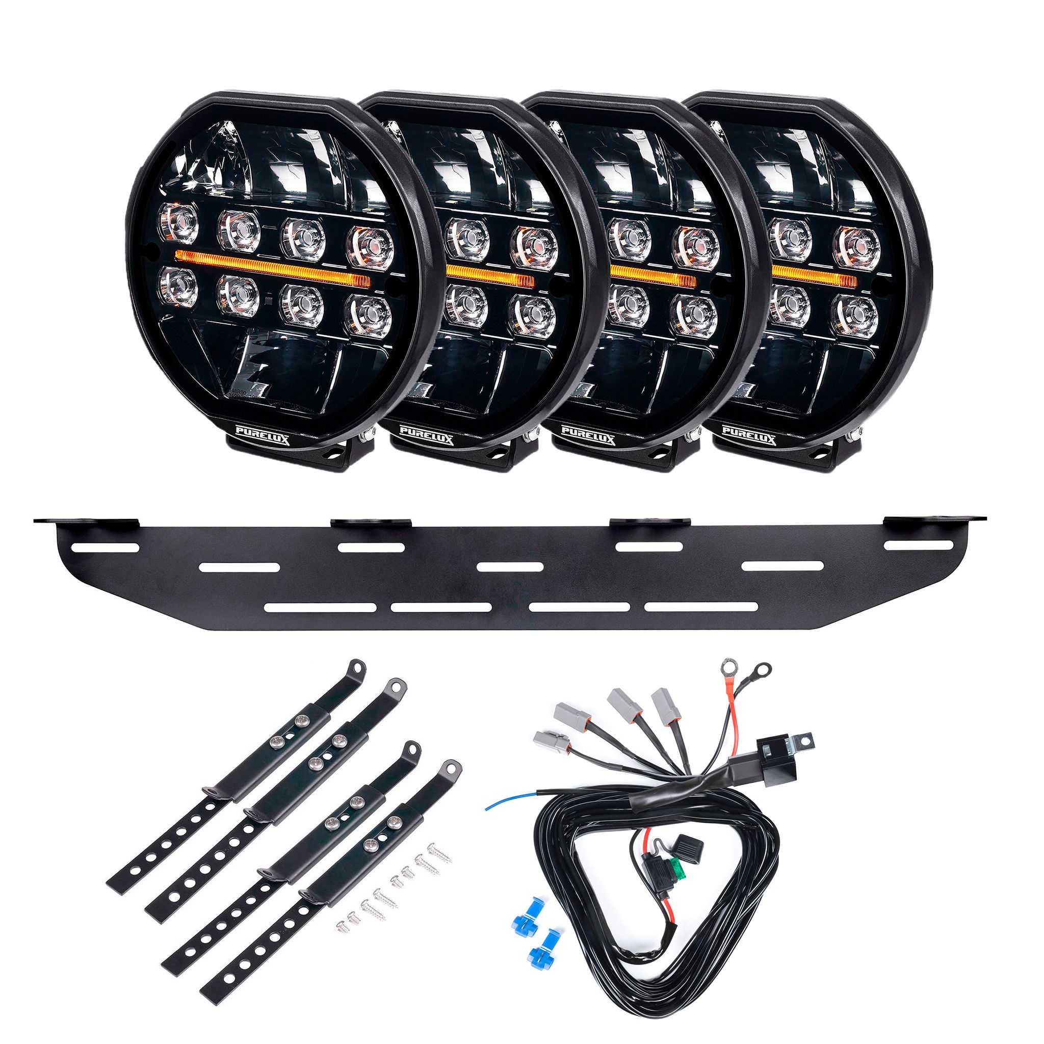 Auxiliary light Purelux 7200 - Round / 18 cm / 108W / Ref. 25, 4 pcs - Complete set afbeelding
