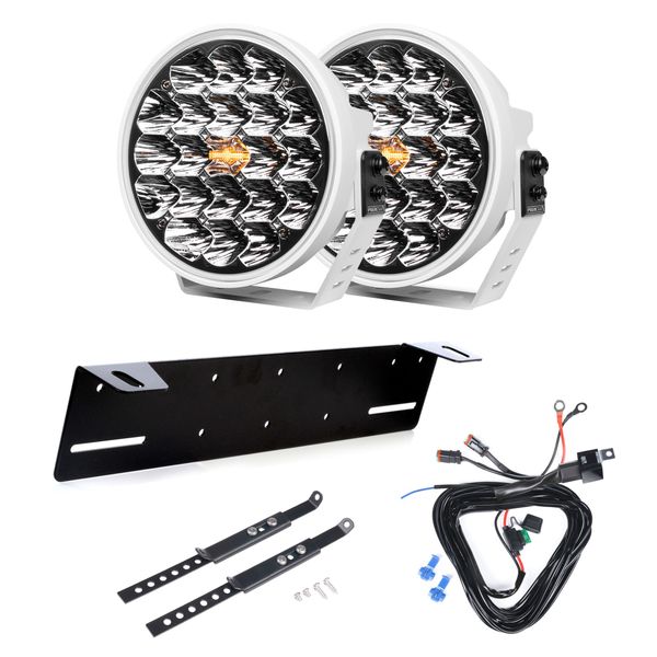 Extraljus PURELUX 770 DRL White - Rund / 18 cm / 130W, 2 st - Komplett paket