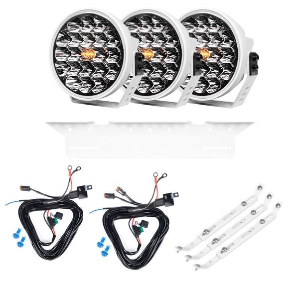 Extraljus PURELUX 770 DRL White - Rund / 18 cm / 130W, 3 st - Komplett paket