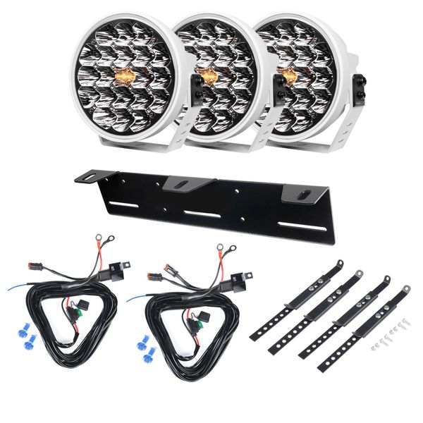 Extraljus PURELUX 770 DRL White - Rund / 18 cm / 130W, 3 st - Komplett paket