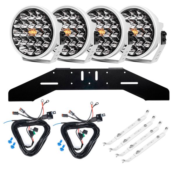 Extraljus PURELUX 770 DRL White - Rund / 18 cm / 130W, 4 - Komplett paket (WRC)