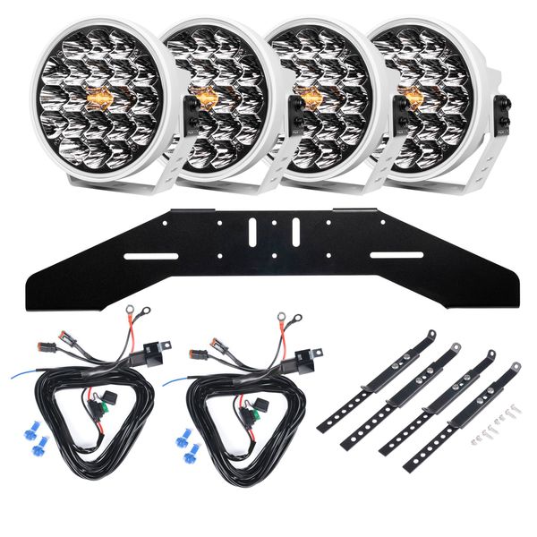 Extraljus PURELUX 770 DRL White - Rund / 18 cm / 130W, 4 - Komplett paket (WRC)