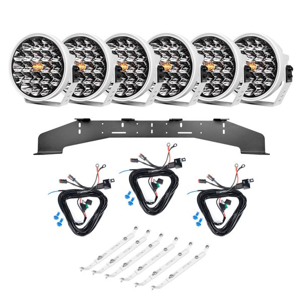Extraljus PURELUX 770 DRL White - Rund / 18 cm / 130W, 6 st - Komplett paket (WRC)