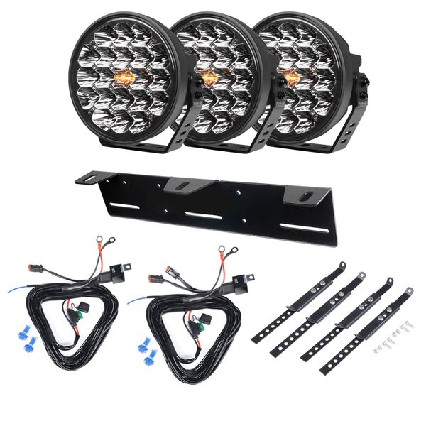 Extraljus PURELUX 770 DRL - Rund / 18 cm / 130W, 3 st - Komplett paket
