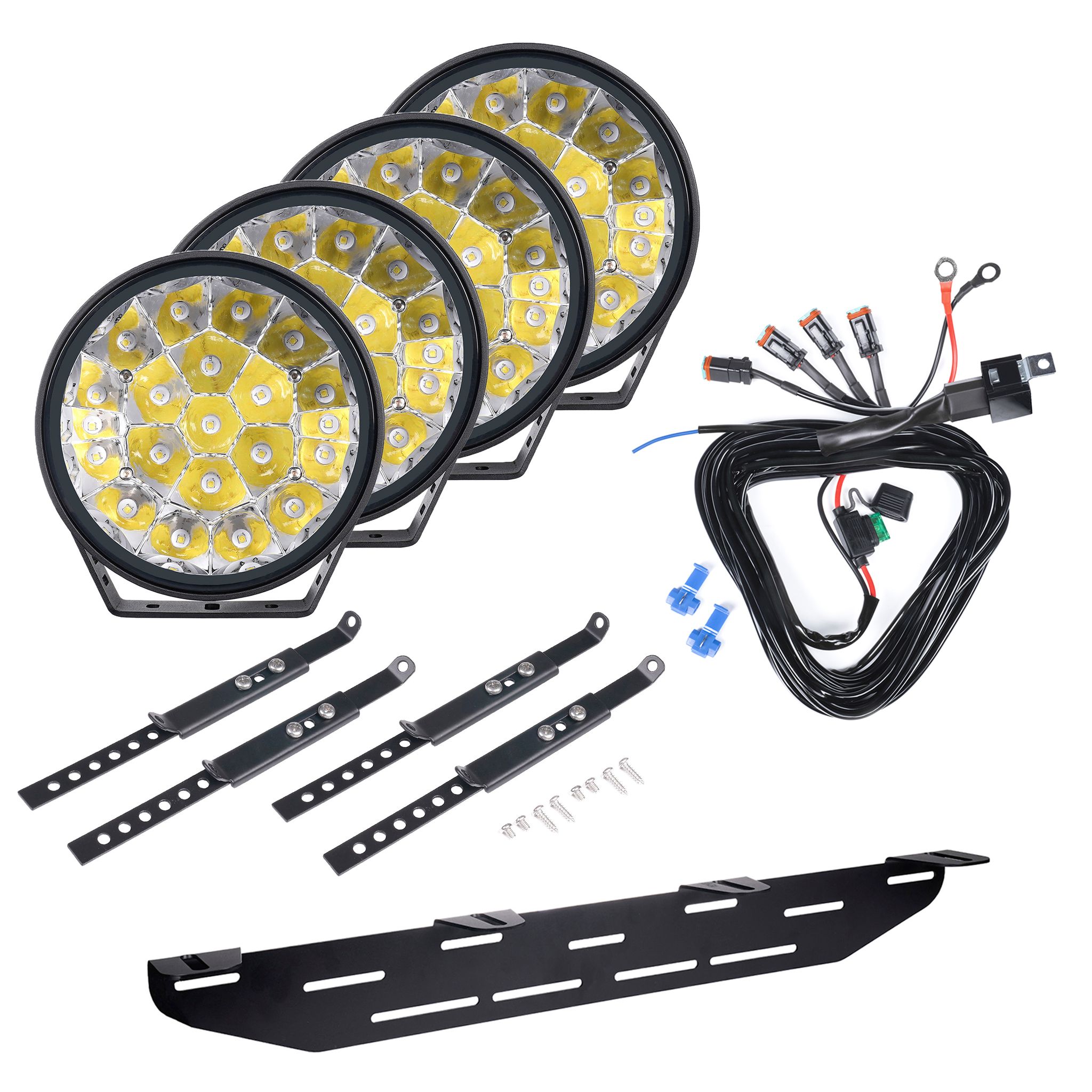 Additional light Purelux 770 UNLIMITED - Round / 18 cm / 113W / Off-road, 4 pcs - Complete set afbeelding