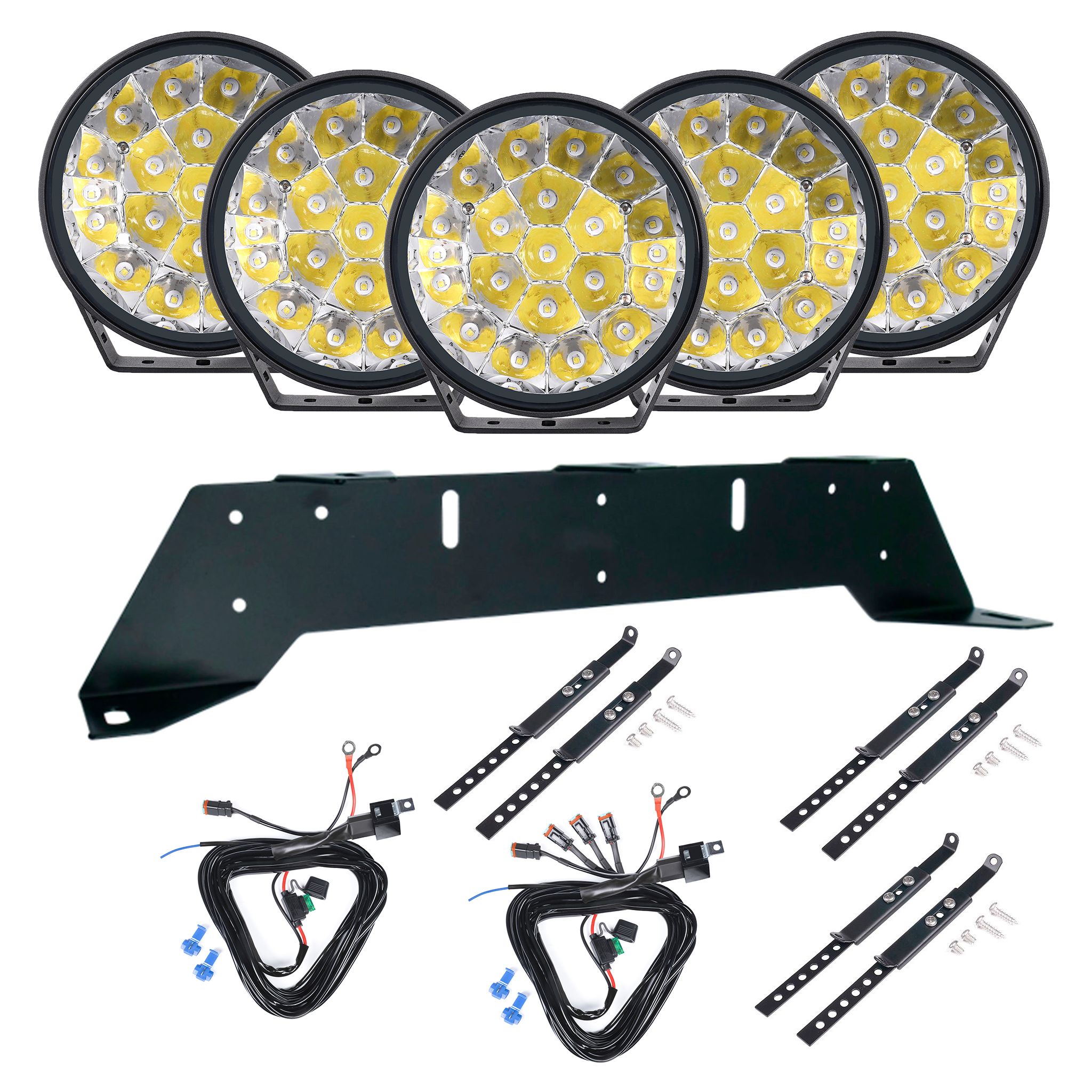 Additional light Purelux 770 UNLIMITED - Round / 18 cm / 113W / Off-road, 5 pcs - Complete set (WRC) afbeelding