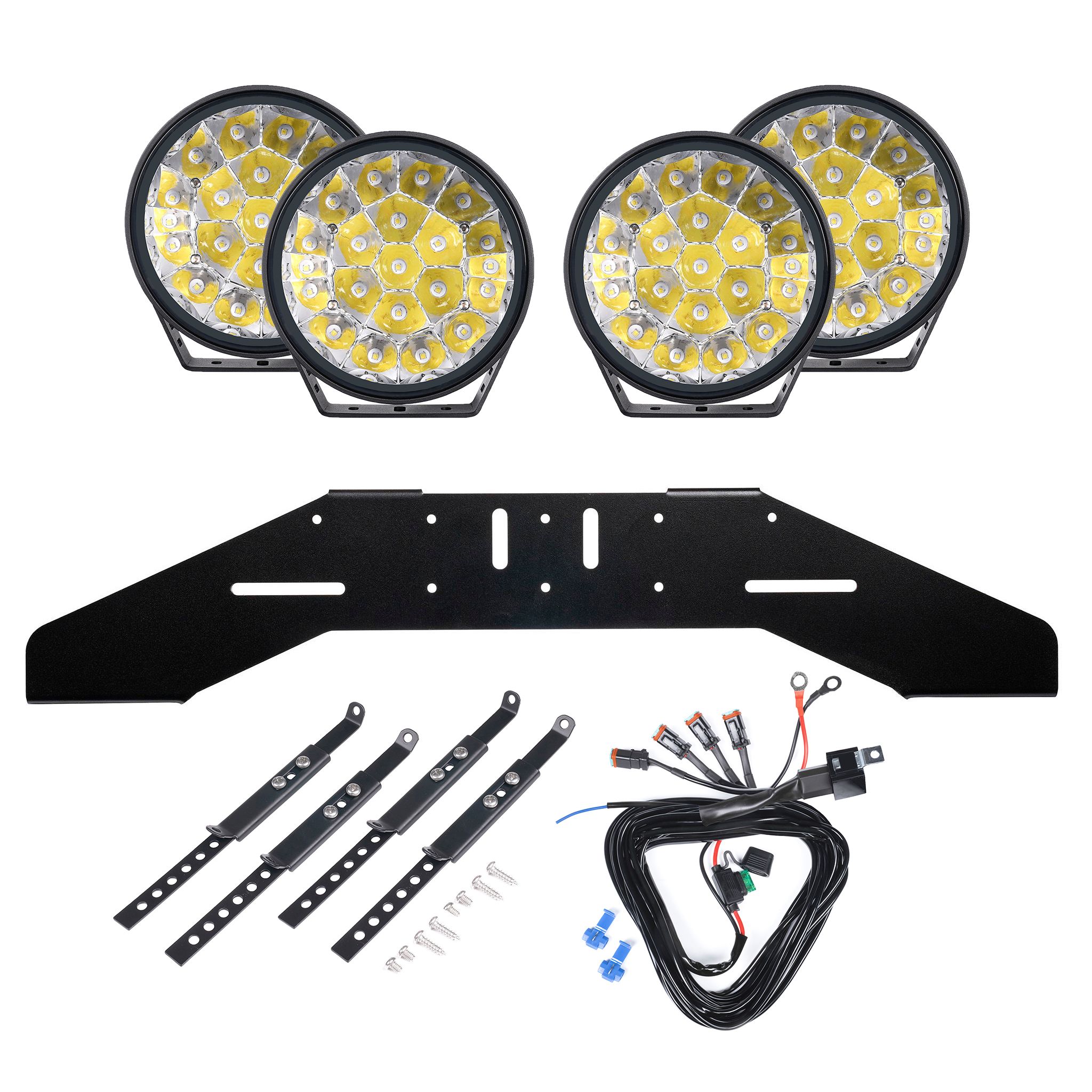 Additional light Purelux 770 UNLIMITED - Round / 18 cm / 113W / Off-road, 4 pcs - Complete set (WRC) afbeelding