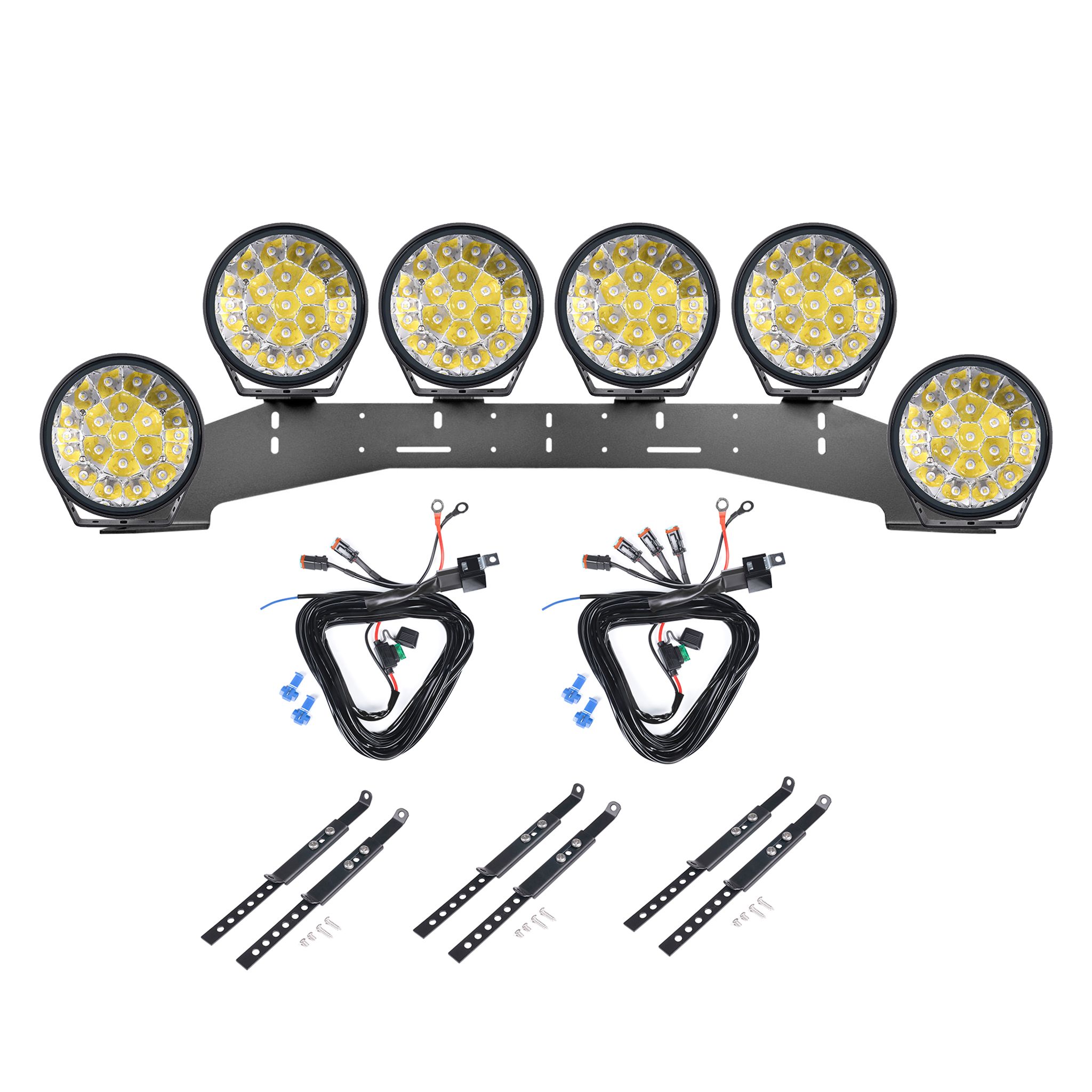 Additional light Purelux 770 UNLIMITED - Round / 18 cm / 113W / Off-road, 6 pcs - Complete set (WRC) afbeelding