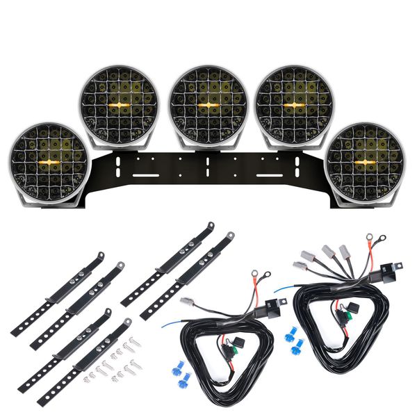 Auxiliary light Purelux 9110 DRL White - Round / 23 cm / 175W / Ref. 50, 5 pcs - Complete Set (WRC) afbeelding 1