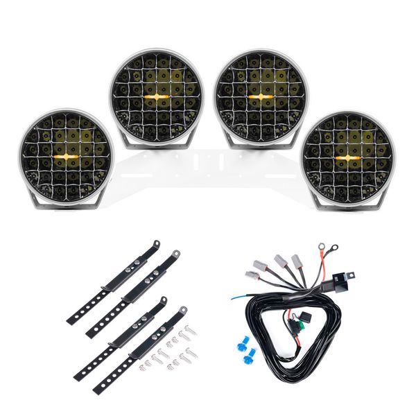 Auxiliary light PURELUX 9110 DRL White - Round / 23 cm / 175W / Ref. 50, 4 pcs - Complete set (WRC) afbeelding 1