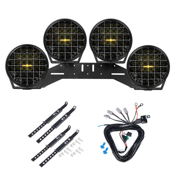 Extraljus PURELUX 9110 DRL - Rund / 23 cm / 175W, 4 st - Komplett paket (WRC)