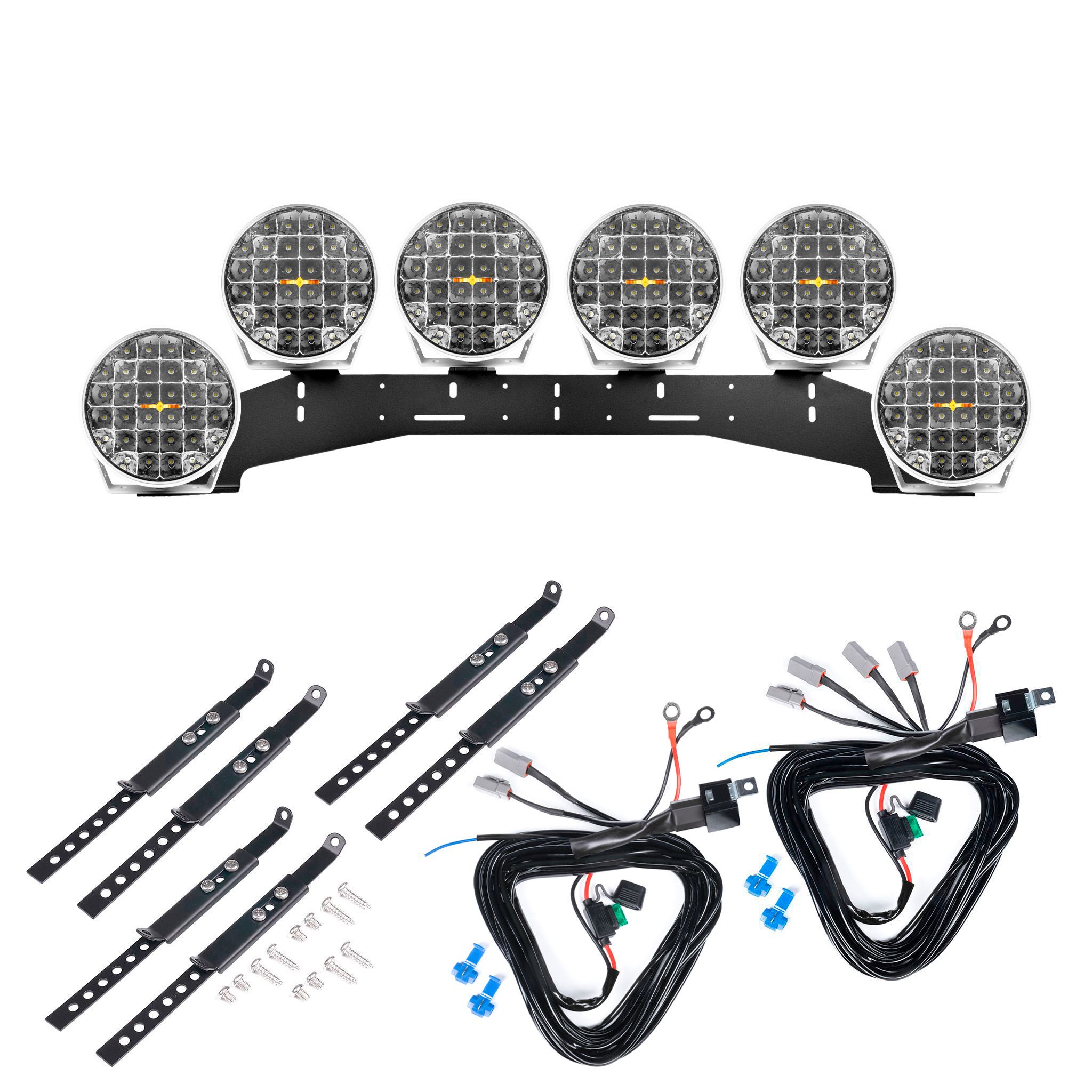 Auxiliary light Purelux 9110 UNLIMITED DRL White - Round / 23 cm / 175W / Off-road, 6 pcs - Complete set (WRC) afbeelding