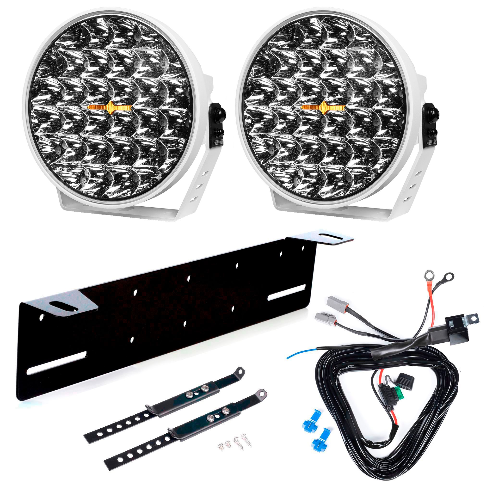 Auxiliary light Purelux 9110 UNLIMITED DRL White - Round / 23 cm / 175W / Off-road, 2 pcs - Complete set afbeelding