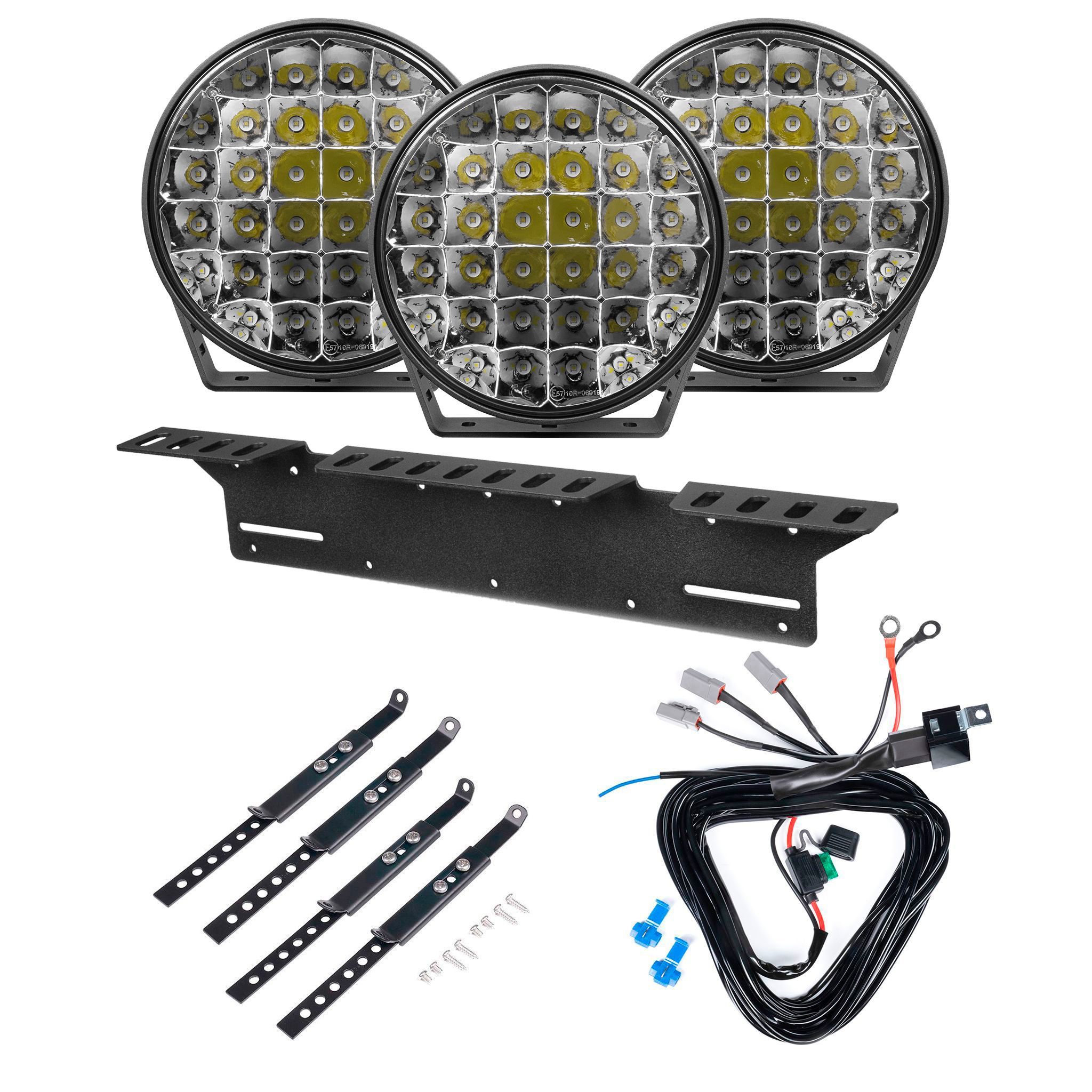 Additional light Purelux 9110 UNLIMITED Gen4 - Round / 23 cm / 175W / Off-road, 3 pcs - Complete set afbeelding