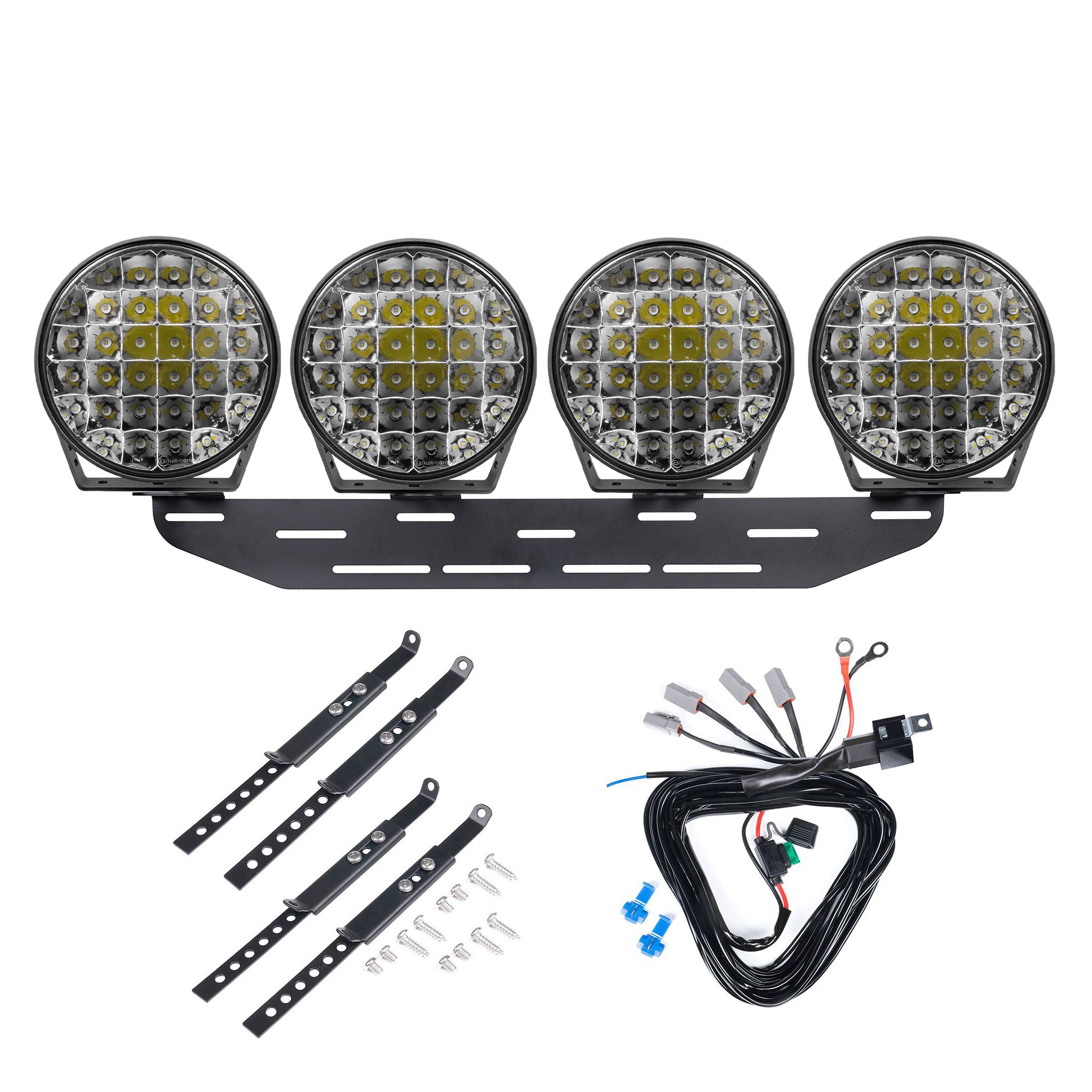 Additional light Purelux 9110 UNLIMITED Gen4 - Round / 23 cm / 175W / Off-road, 4 pcs - Complete set afbeelding