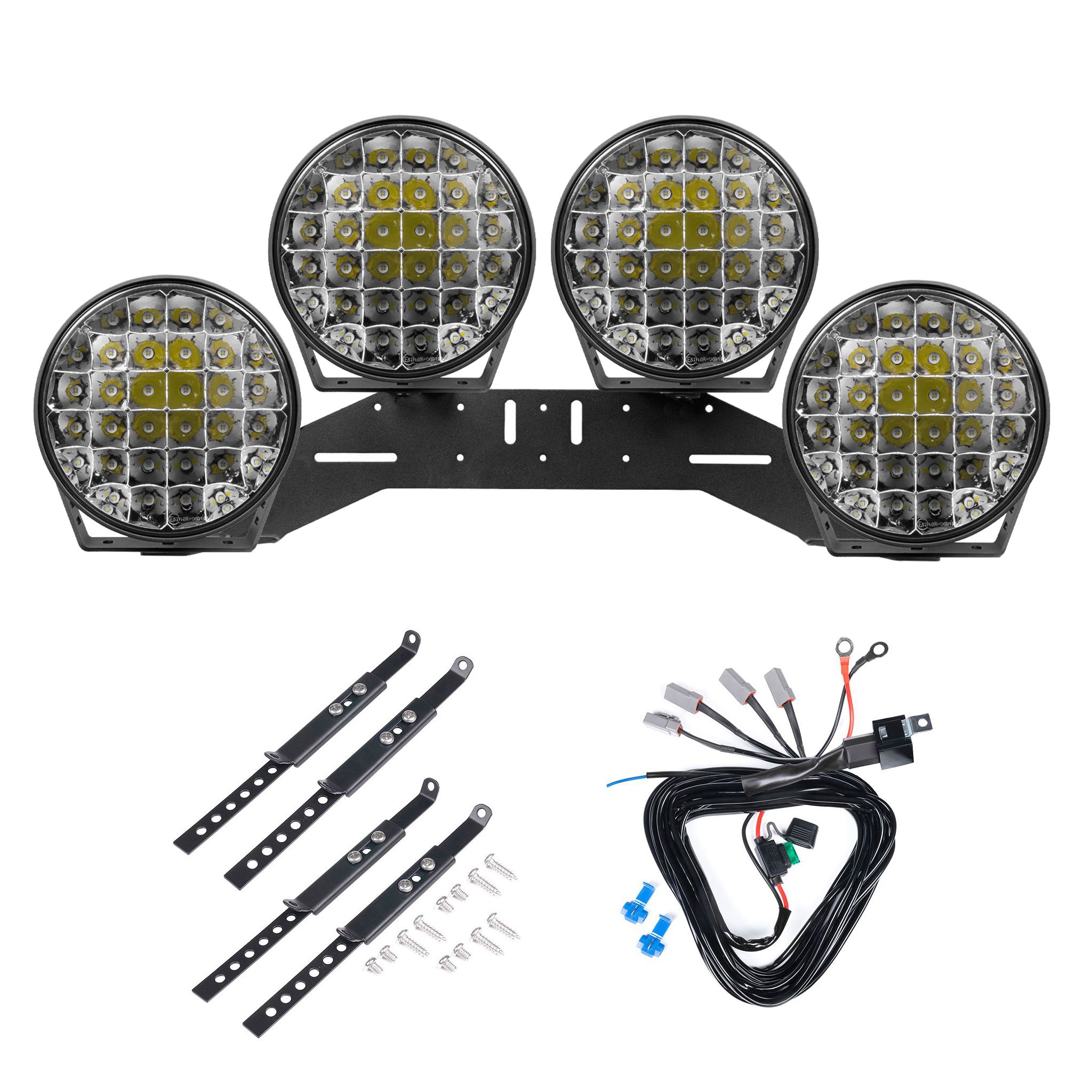 Additional light Purelux 9110 UNLIMITED Gen4 - Round / 23 cm / 175W / Off-road, 4 pcs - Complete set (WRC) afbeelding