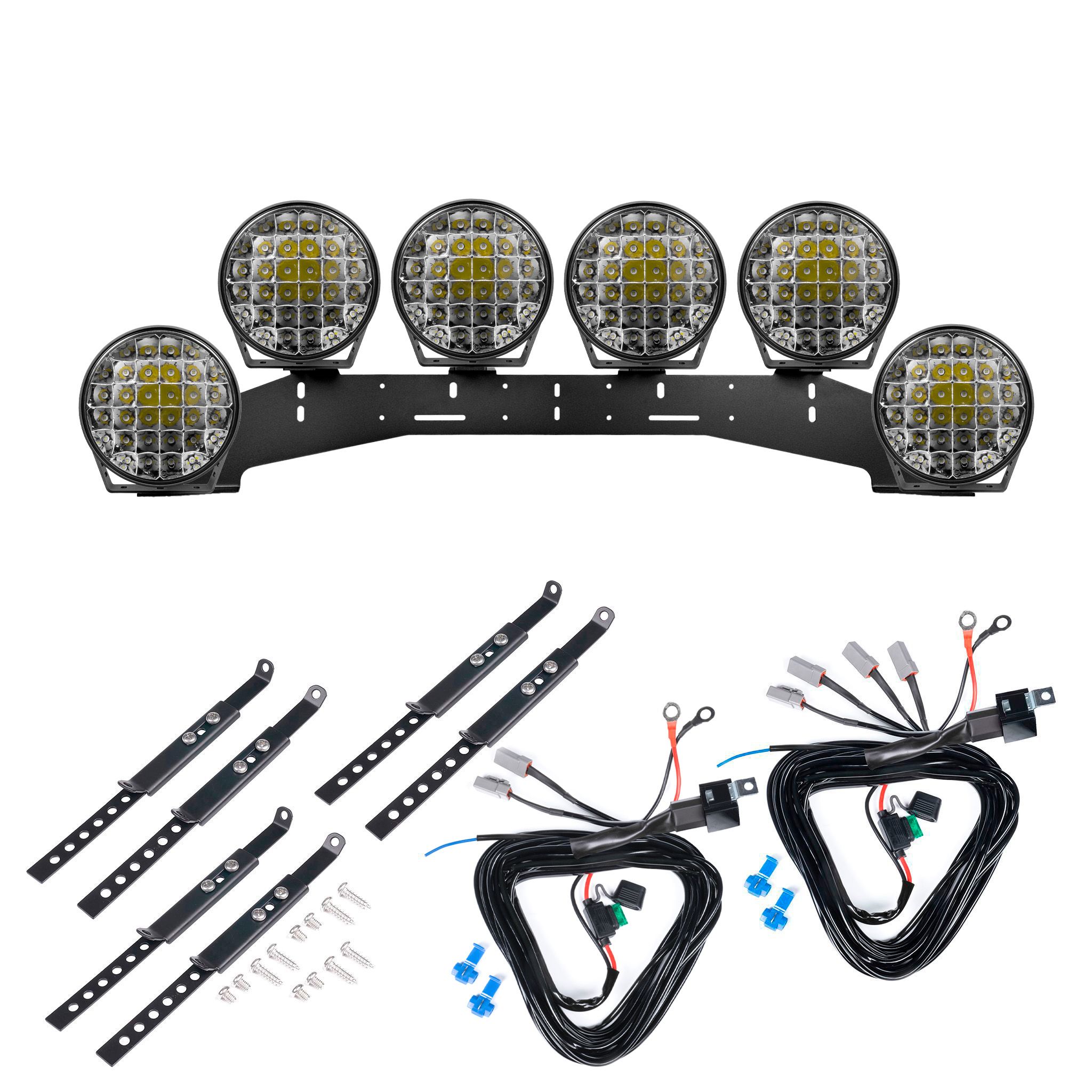 Additional light Purelux 9110 UNLIMITED Gen4 - Round / 23 cm / 175W / Off-road, 6 pcs - Complete set (WRC) afbeelding