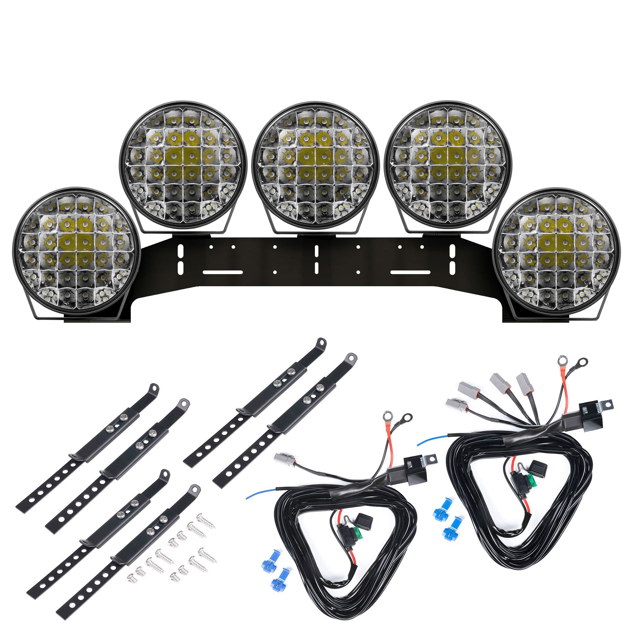 Additional light Purelux 9110 UNLIMITED Gen4 - Round / 23 cm / 175W / Off-road, 5 pcs - Complete set (WRC) afbeelding