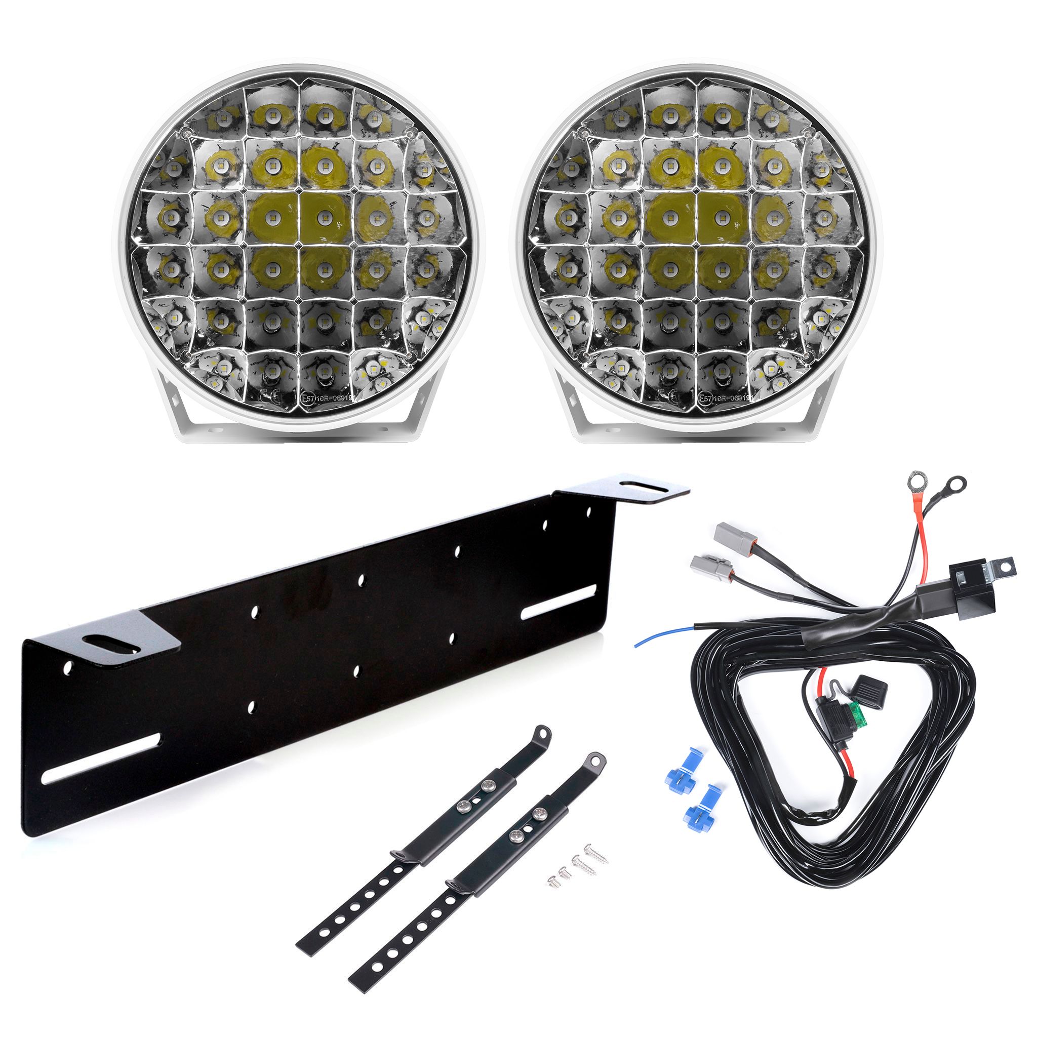 Auxilairy light Purelux 9110 UNLIMITED White - Round / 23 cm / 175W / Off-road, 2 pcs - Complete set afbeelding