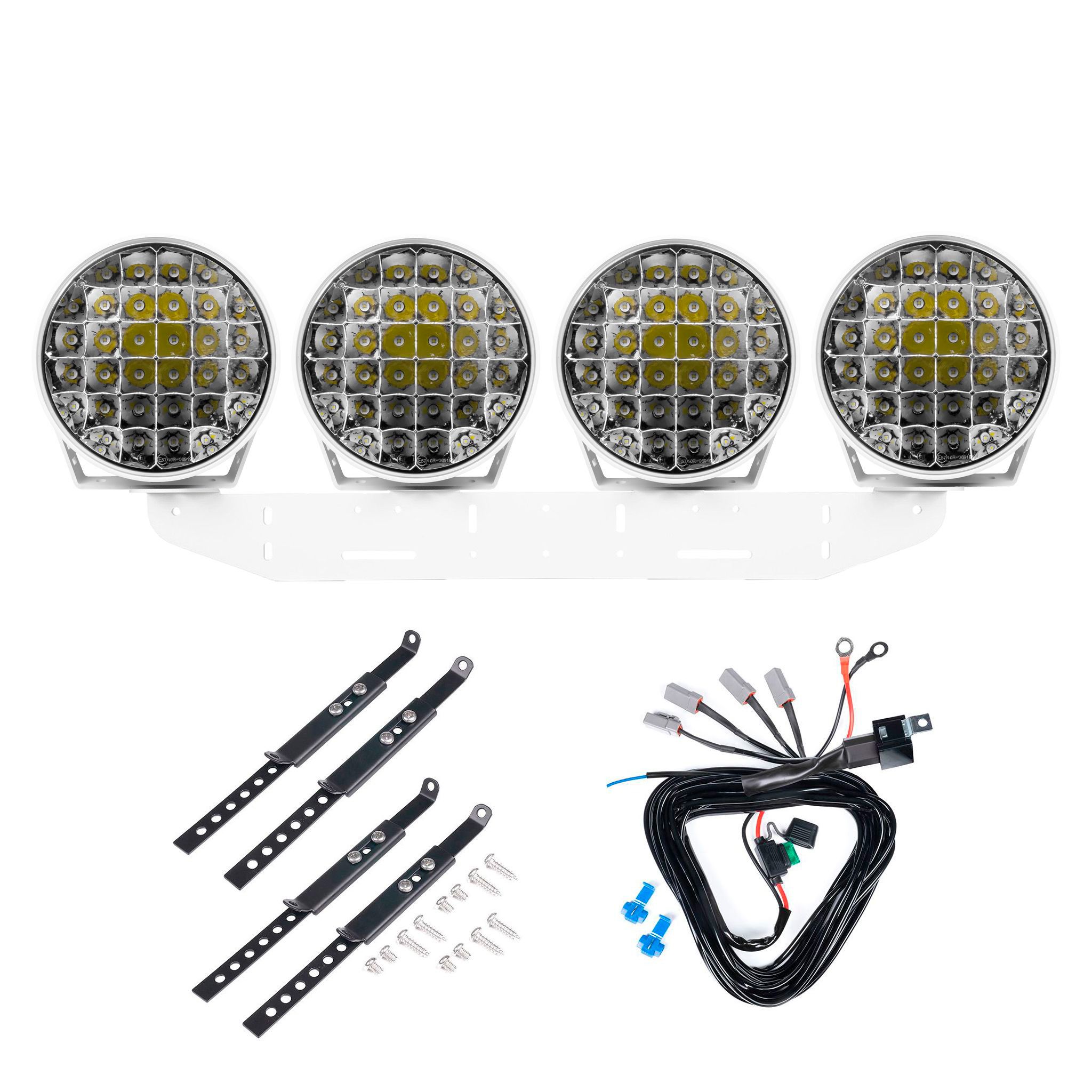 Auxilairy light Purelux 9110 UNLIMITED White - Round / 23 cm / 175W / Off-road, 4 pcs - Complete set afbeelding